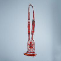 Bold Native American Intricately Hand-Woven Bead Necklace