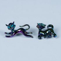 2pc Cute Colorful Iridescent Metal Cat Pins