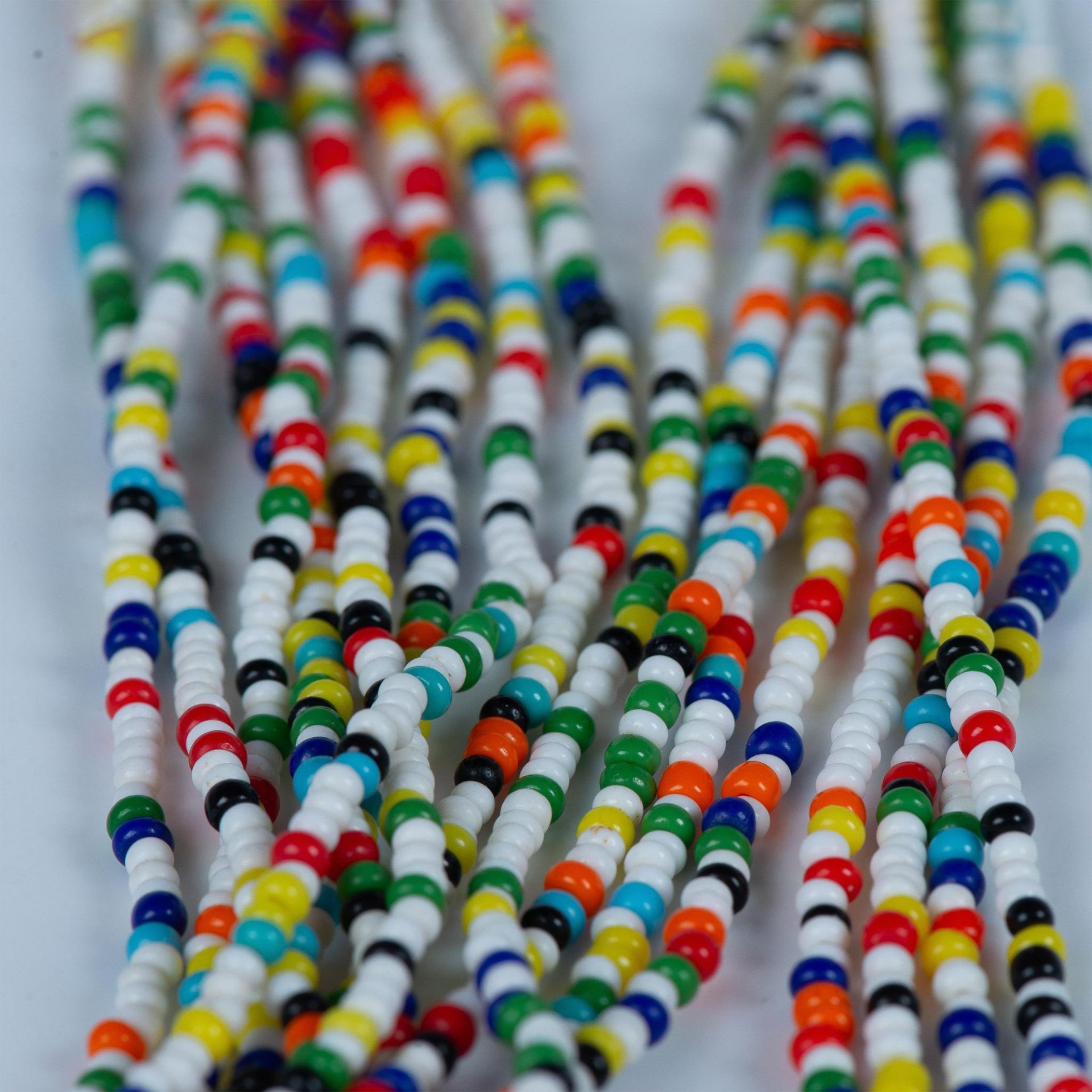 Native American Handmade Extra Long Tribal Beaded Necklace - Image 4 of 4