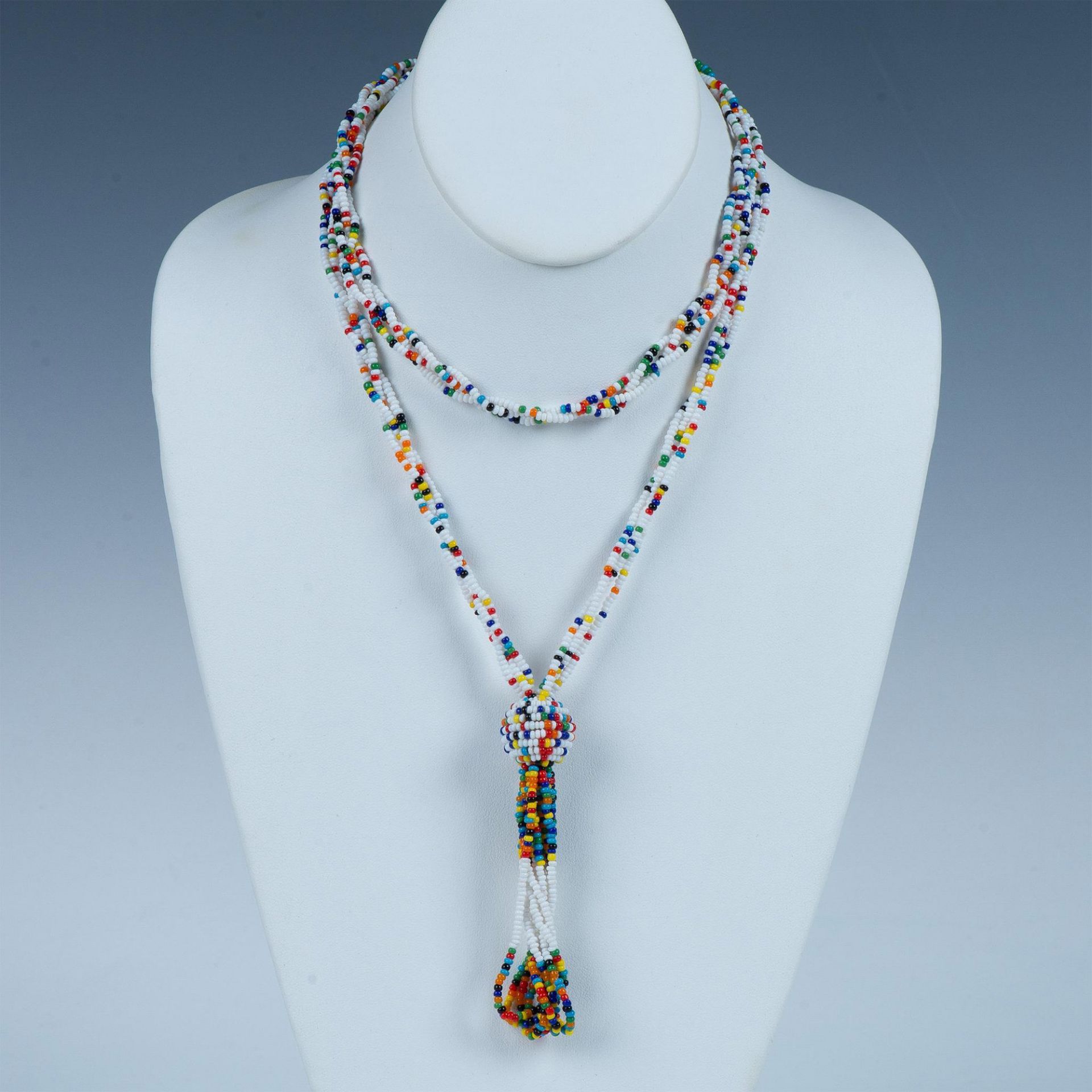 Native American Colorful Handmade Beaded Tassel Necklace