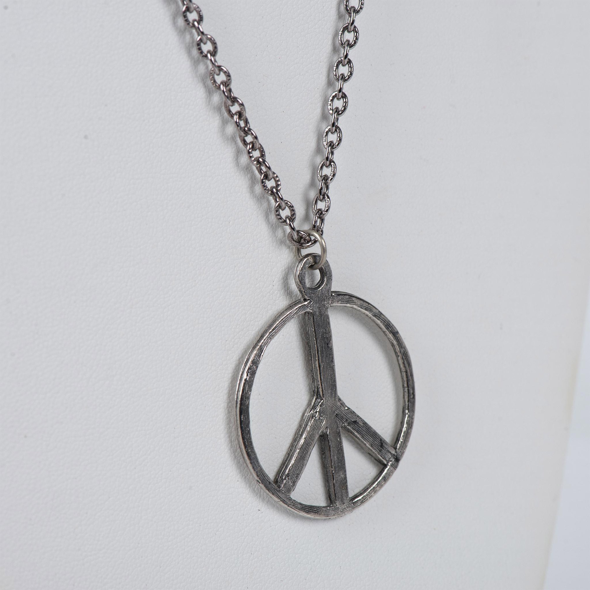 Cute Peace Sign Pendant Necklace - Image 2 of 4