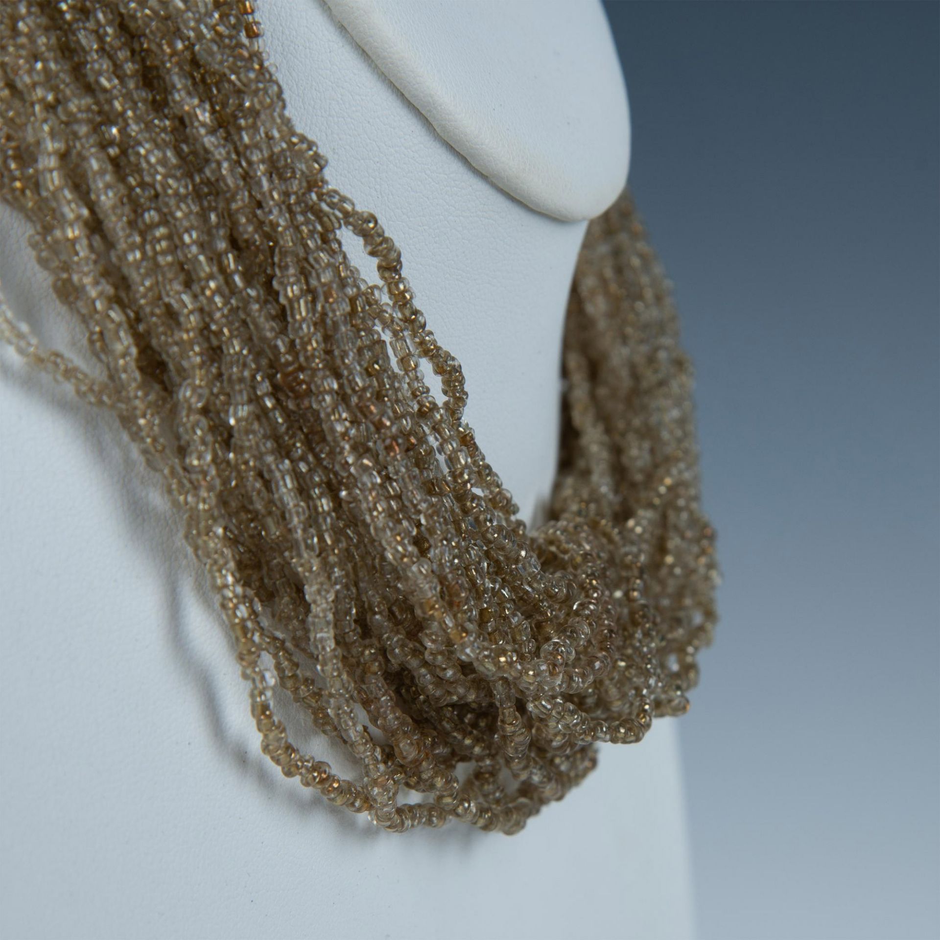 Beautiful Multi-Strand Champagne Bead Necklace - Image 2 of 3
