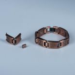 Heavy Copper Geometric Tribal Pattern Link Bracelet