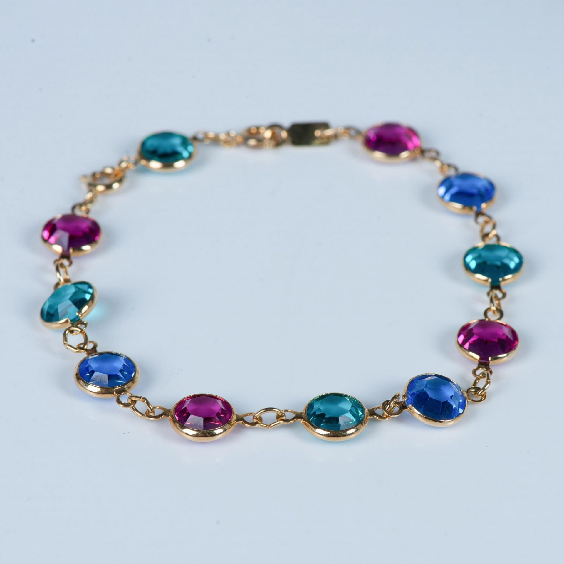 2pc Swarovski Gold-Plated Multicolor Crystal Bracelets - Image 2 of 5