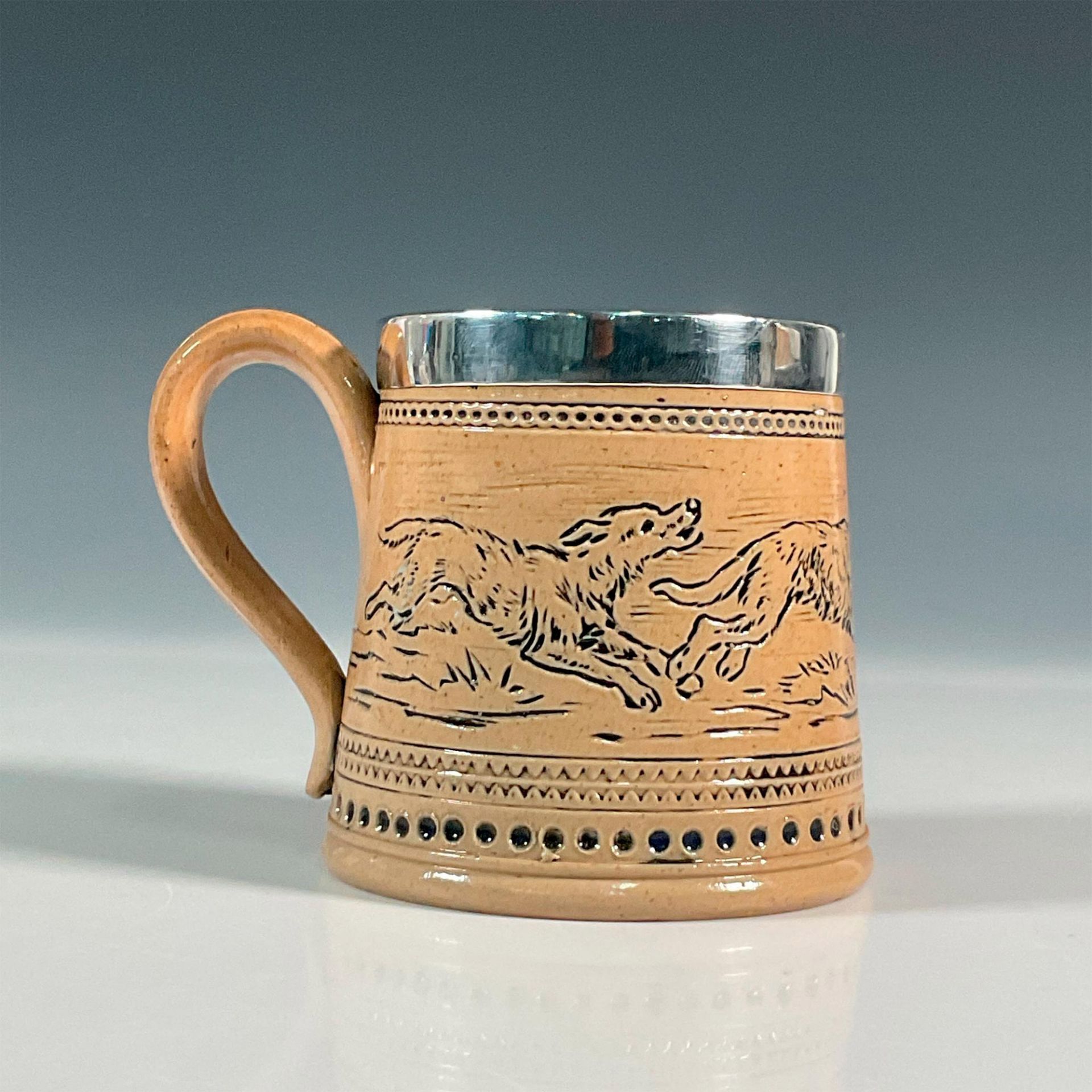 Doulton Lambeth Hannah Barlow Stoneware Mug, Dogs - Image 2 of 5