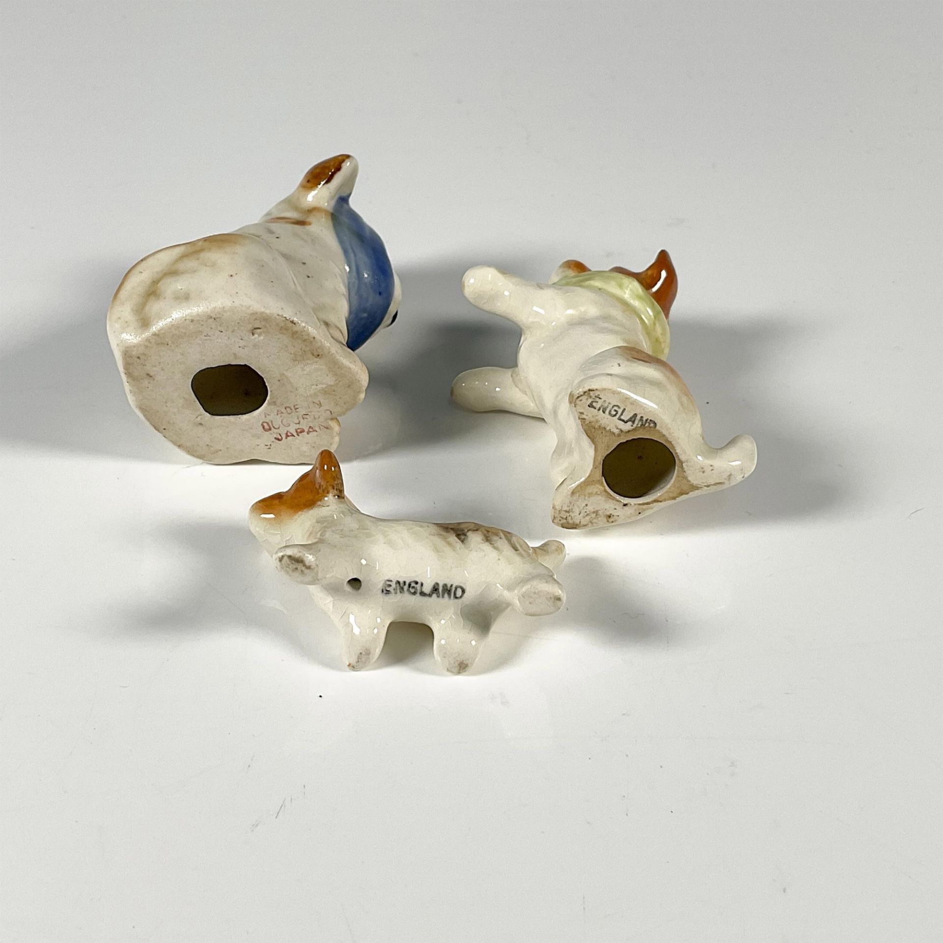 3pc Vintage Miniature Porcelain Dog Figurines - Image 3 of 3