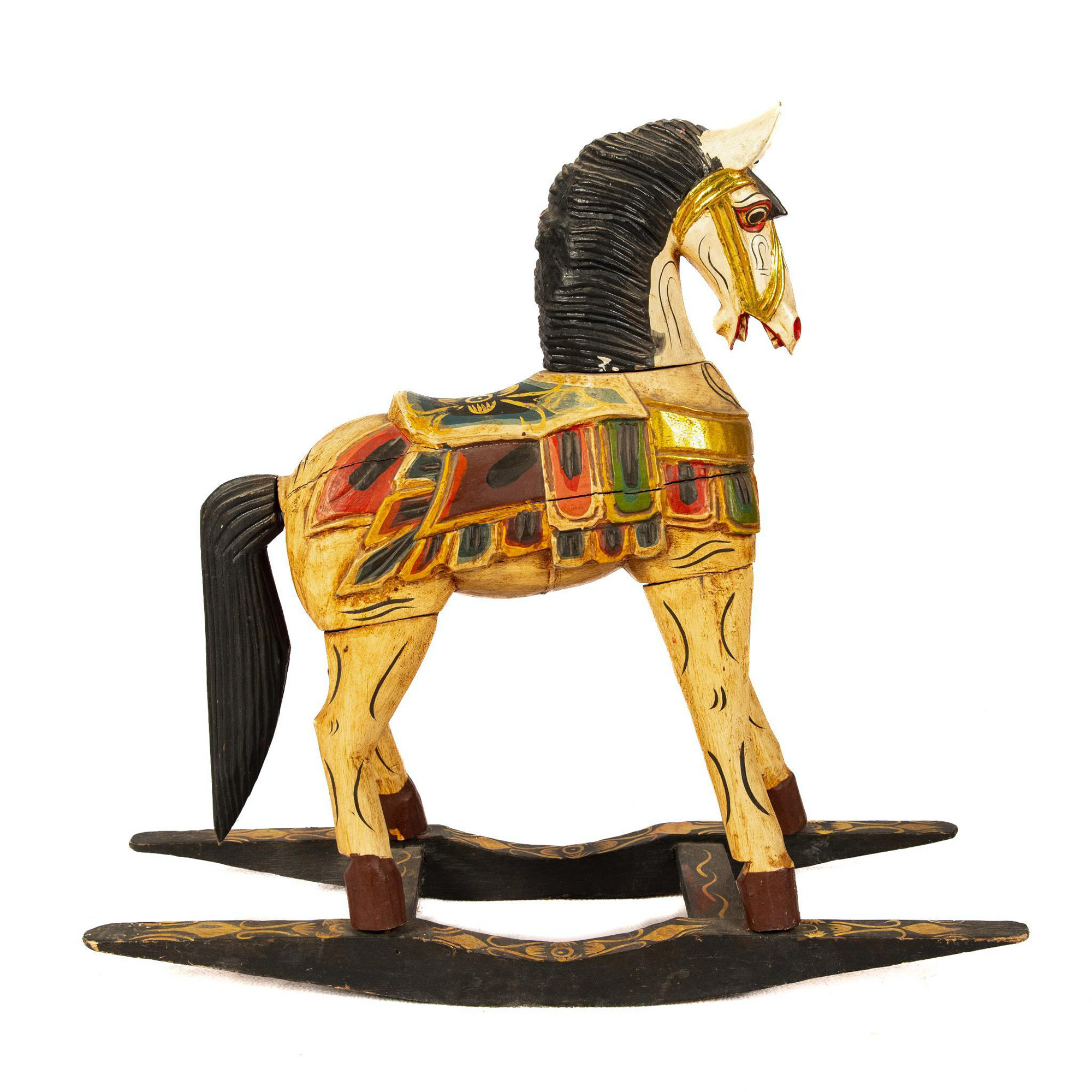 Colorful Wooden Rocking Horse Decoration - Bild 3 aus 4