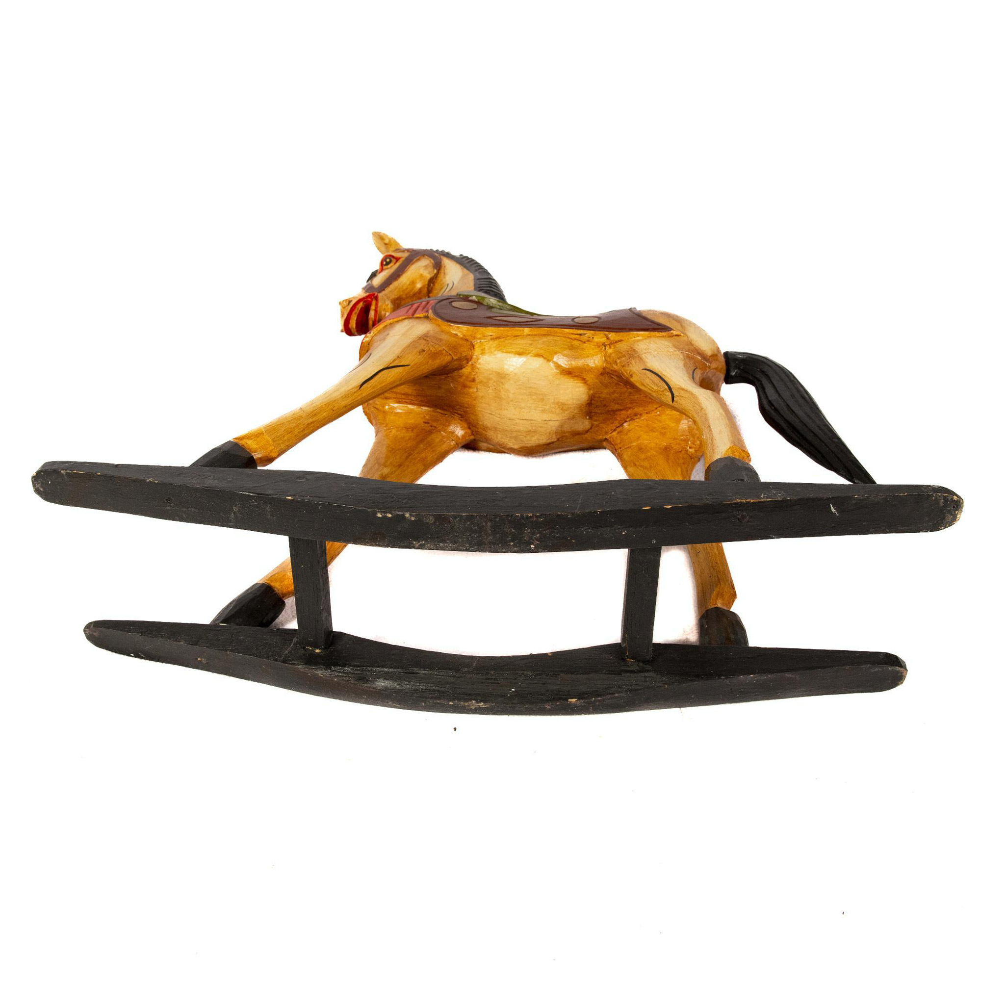 Decorative Painted Wood Rocking Horse - Image 5 of 5