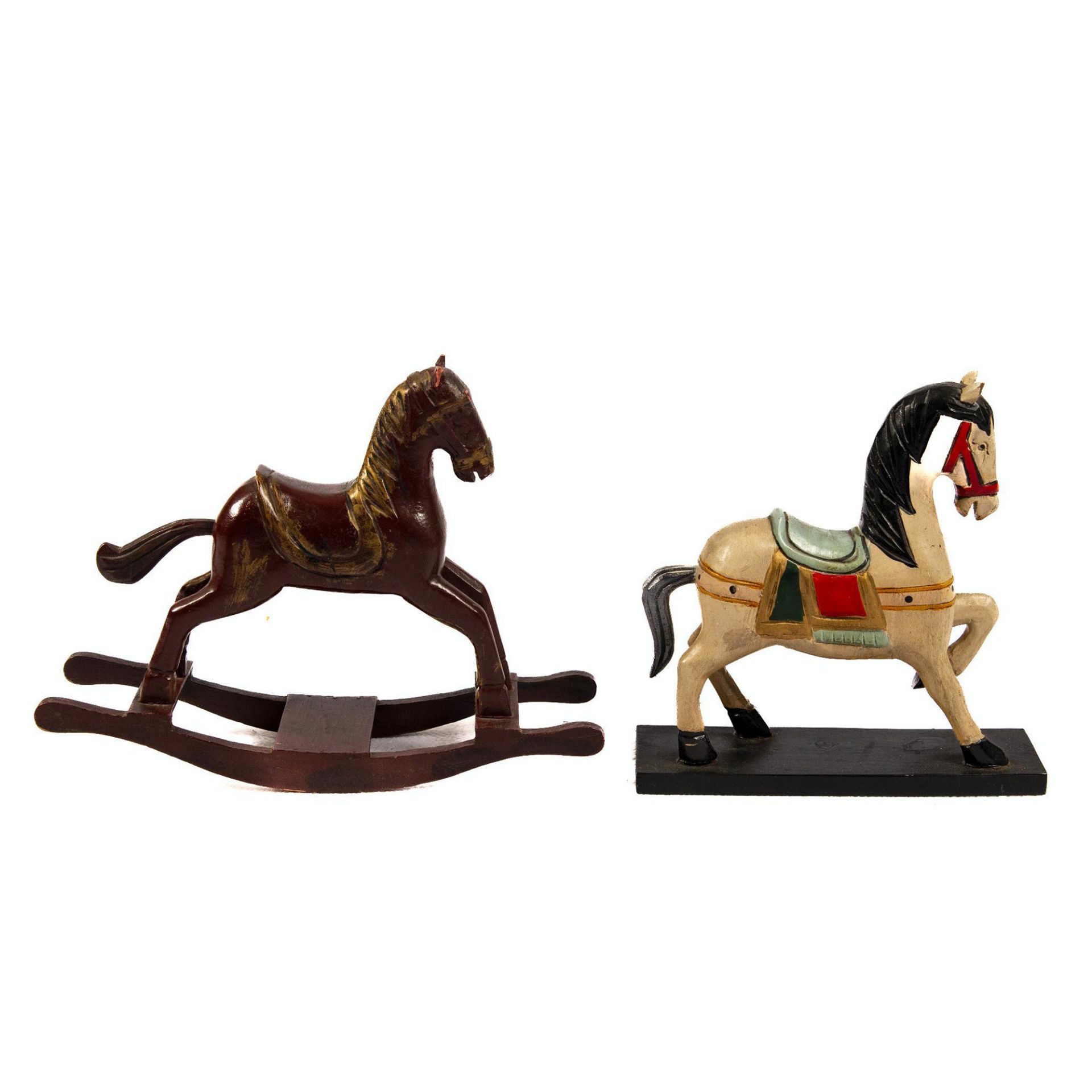 Pair of Decorative Painted Folk-Art Horses - Bild 3 aus 4