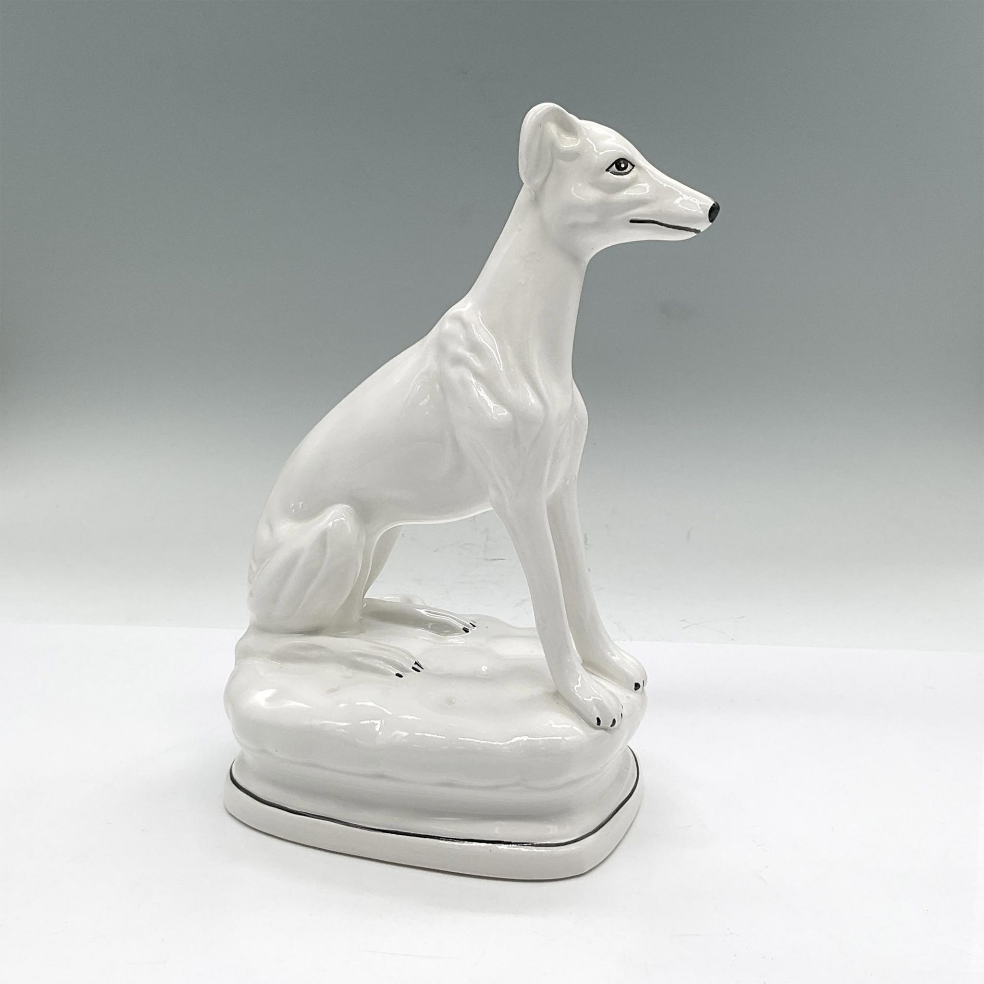 Vintage Porcelain Figure, White Whippet