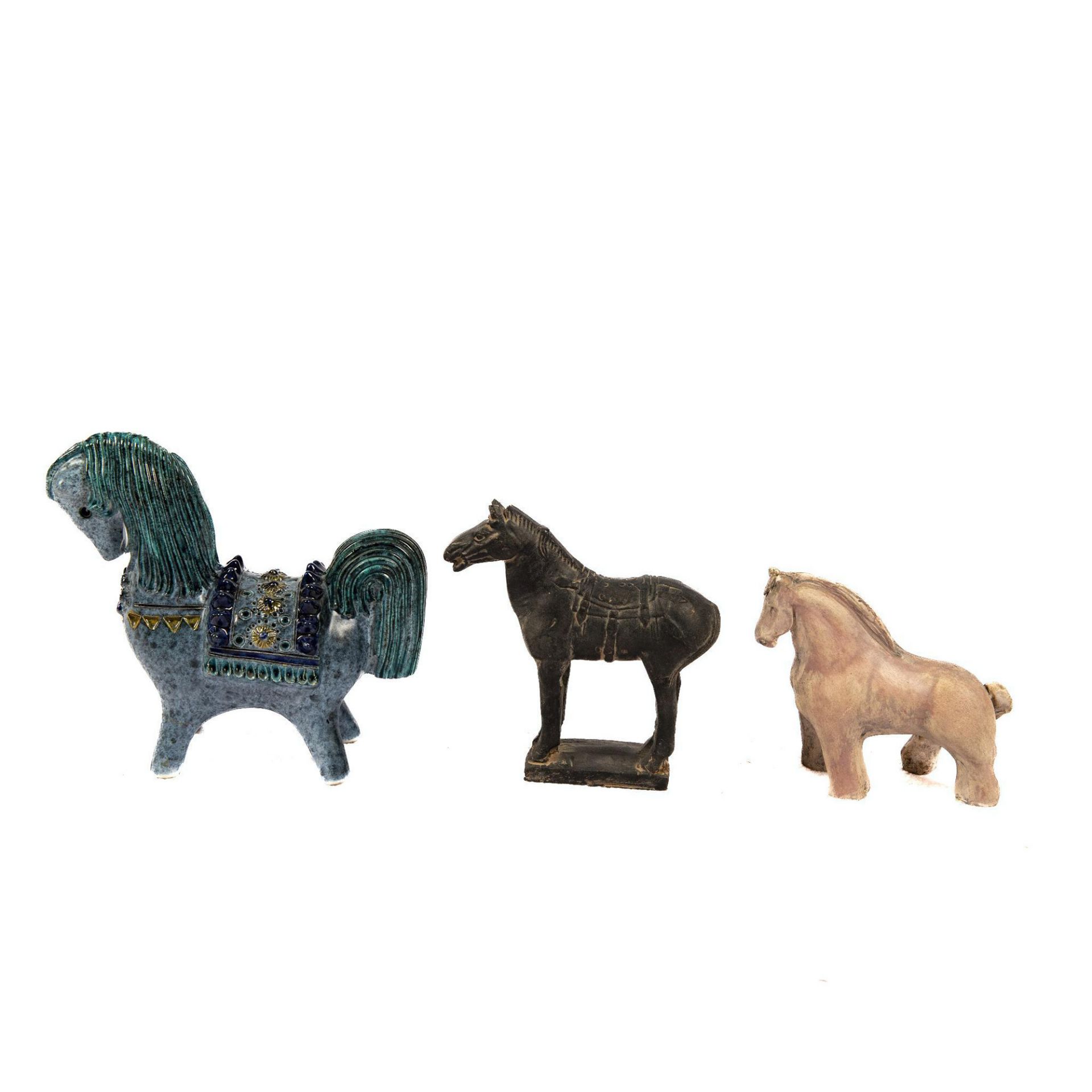 3pc Artistic Ceramic Horses - Bild 2 aus 4