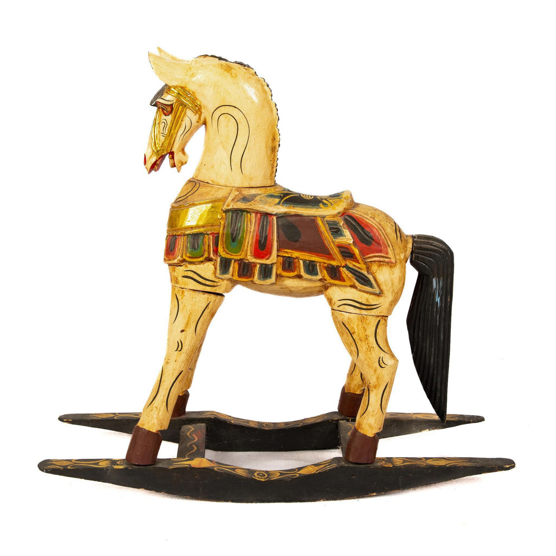 Colorful Wooden Rocking Horse Decoration - Bild 2 aus 4