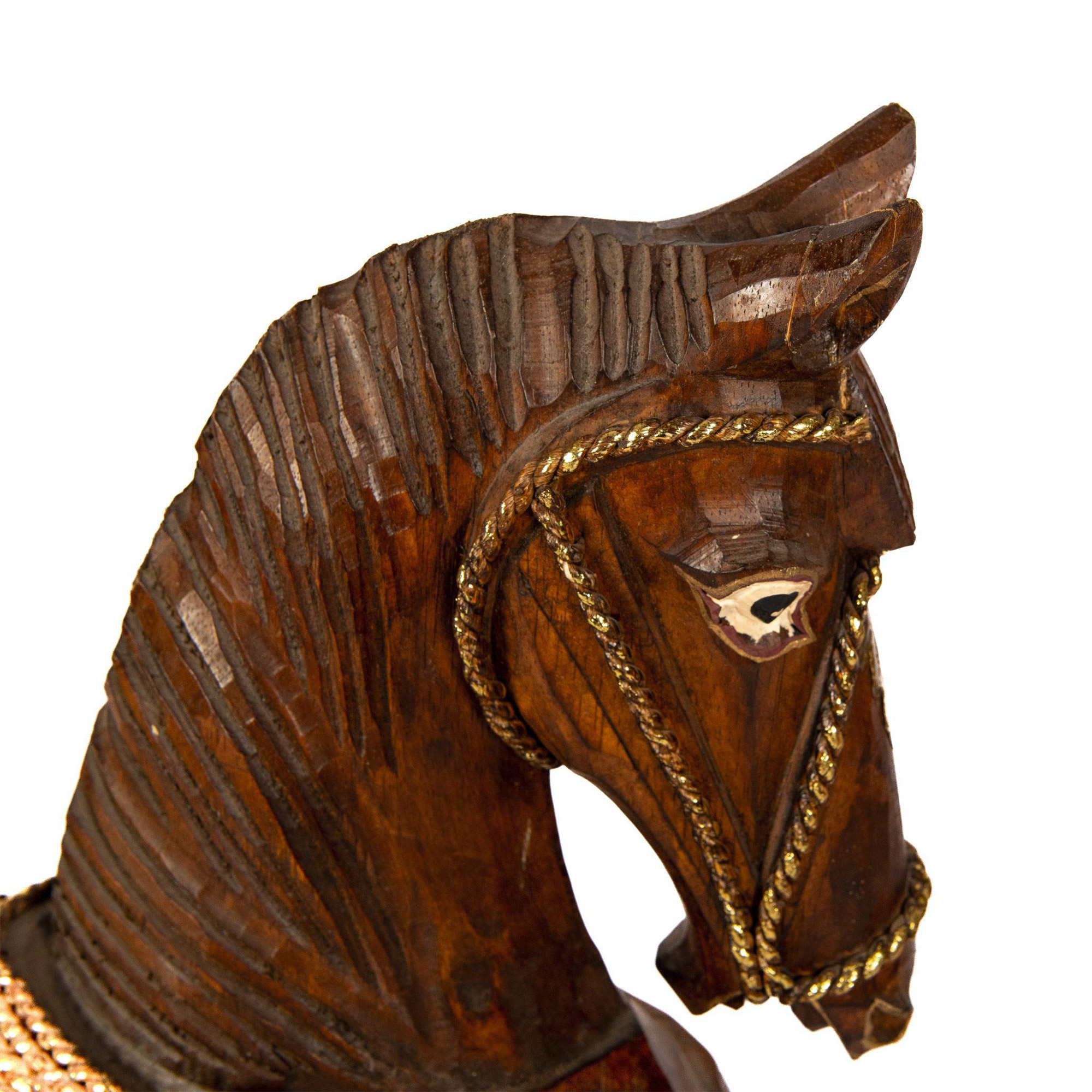 Decorative Wood-Stained Rocking Horse - Image 4 of 6