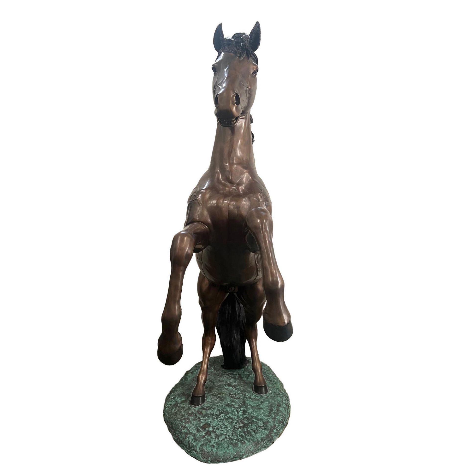 Bronze Large Sculpture, Rearing Horse - Bild 3 aus 10
