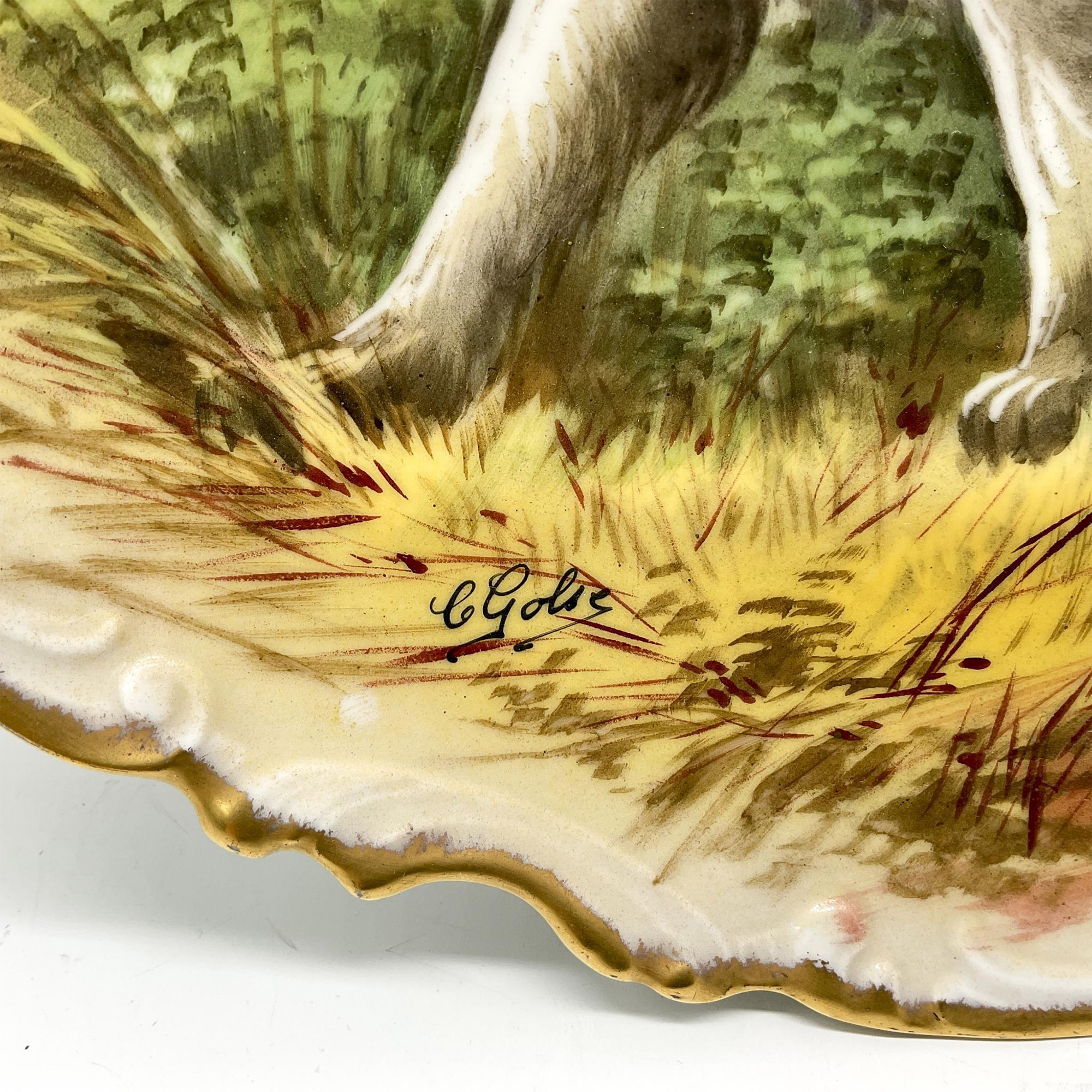 Golse for P.P. Limoges France Porcelain Wall Plate, Signed - Image 3 of 3