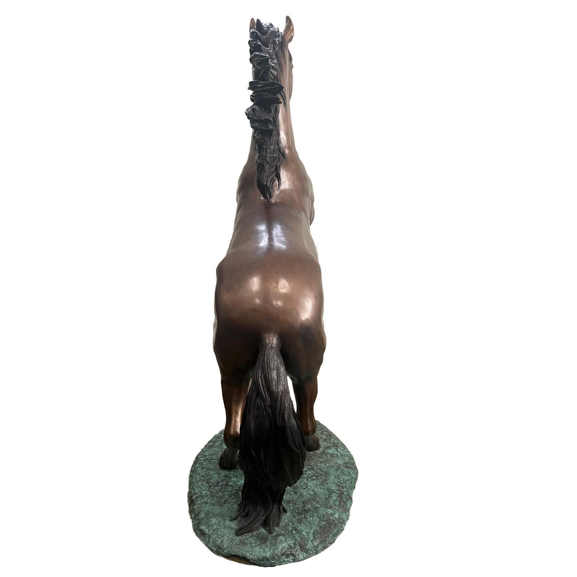 Bronze Large Sculpture, Rearing Horse - Bild 7 aus 10