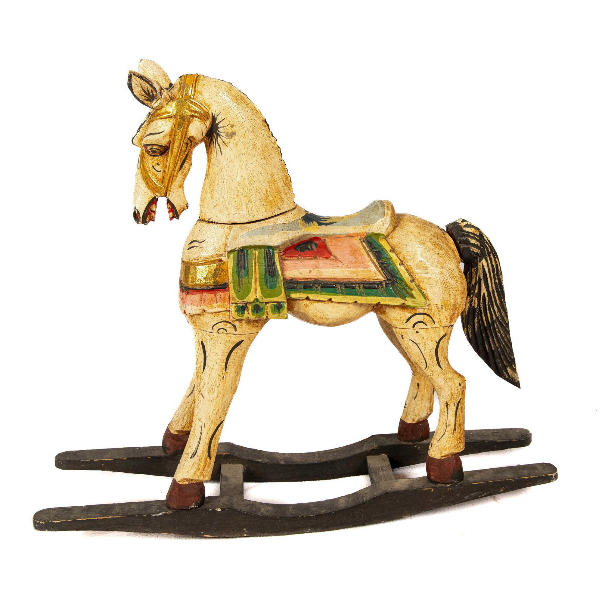 Small Decorative Wooden Carousel Rocking Horse - Image 2 of 6