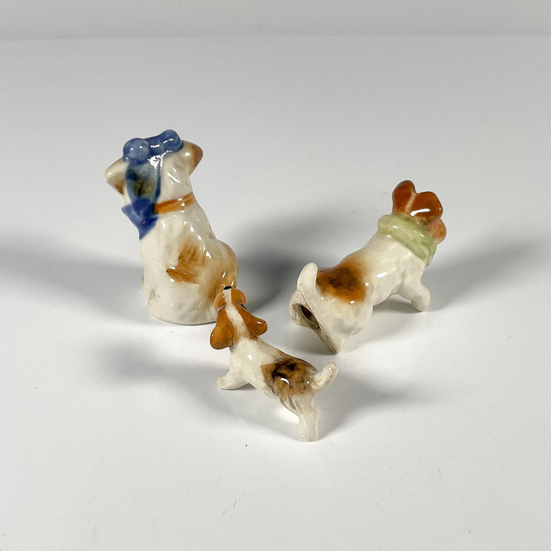3pc Vintage Miniature Porcelain Dog Figurines - Image 2 of 3