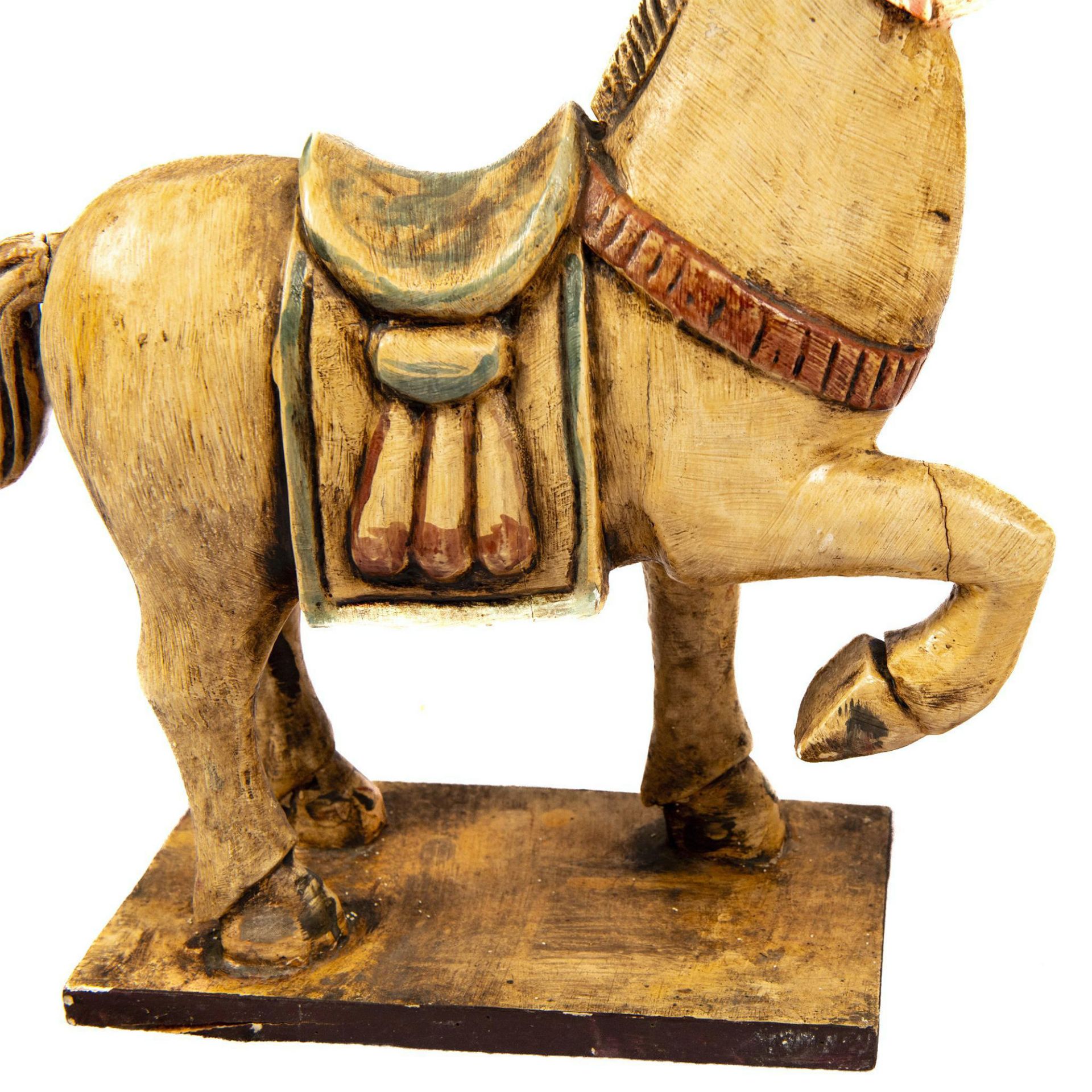 Pair of Decorative Painted Wooden Horses - Bild 4 aus 5
