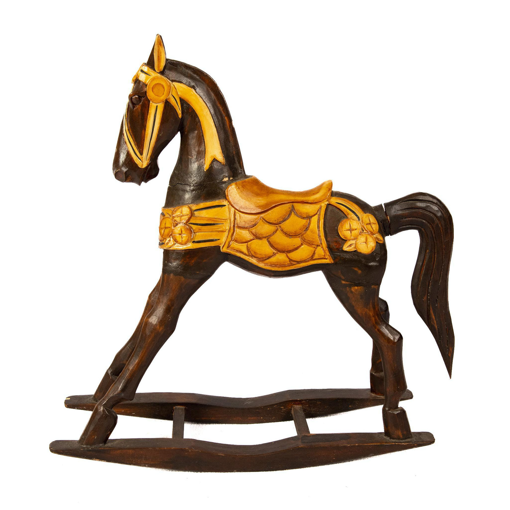 Vintage Wooden Rocking Horse Decoration - Image 2 of 5