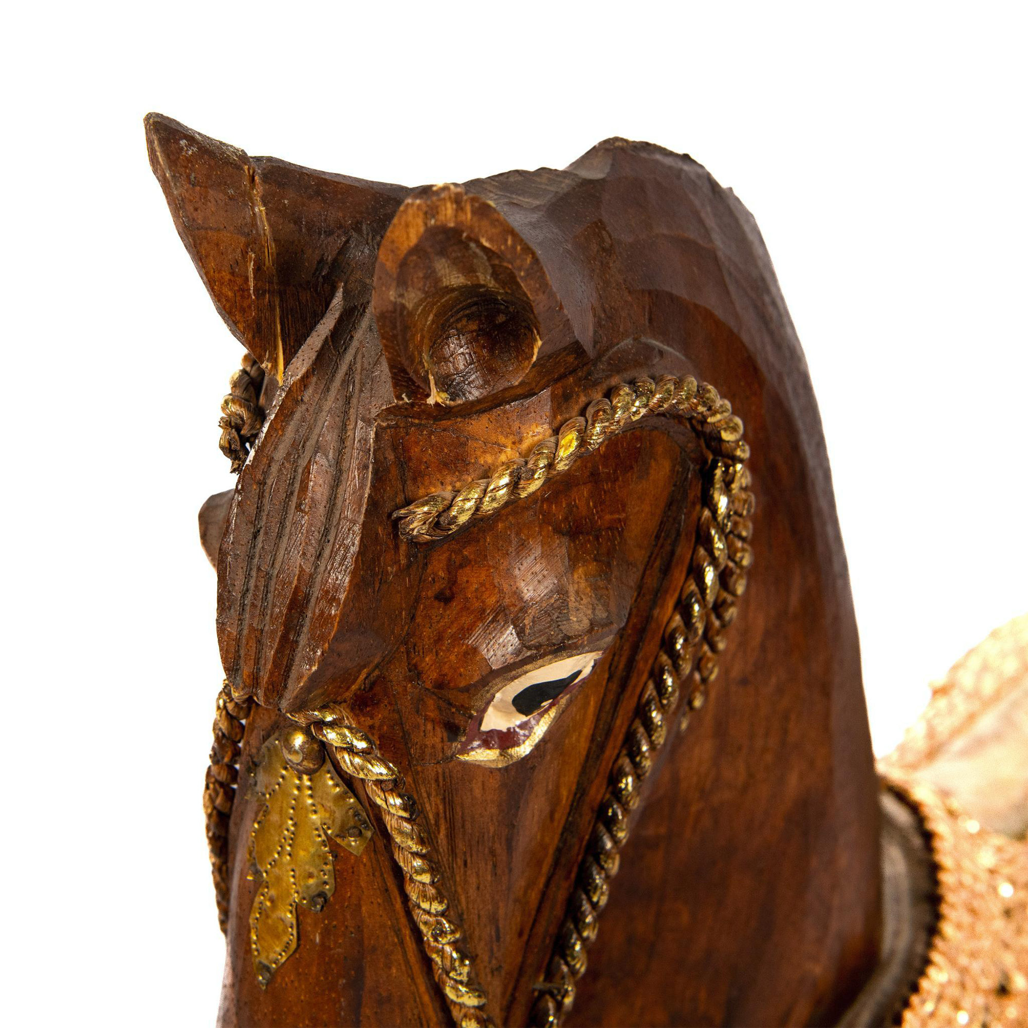 Decorative Wood-Stained Rocking Horse - Image 5 of 6