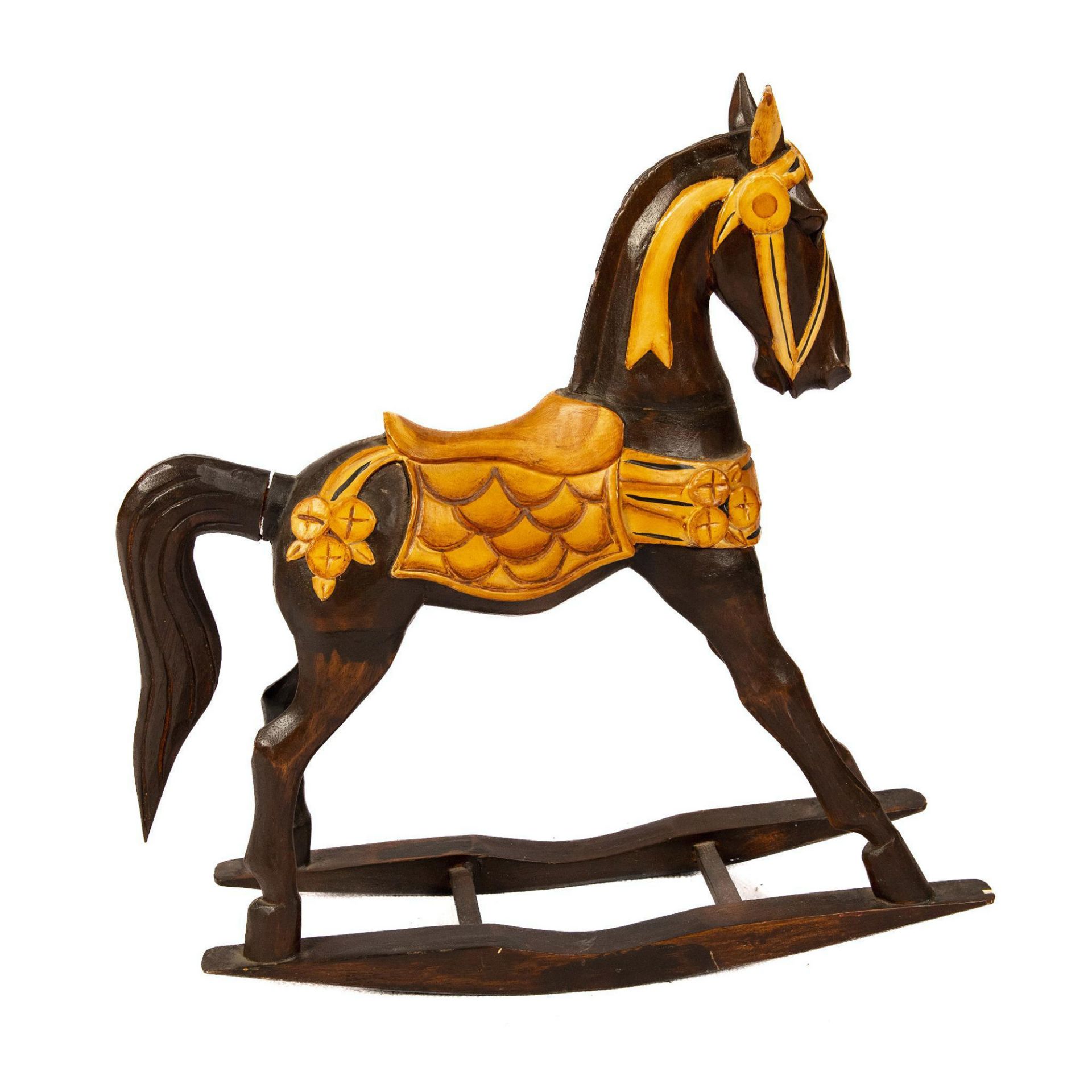 Vintage Wooden Rocking Horse Decoration - Bild 3 aus 5