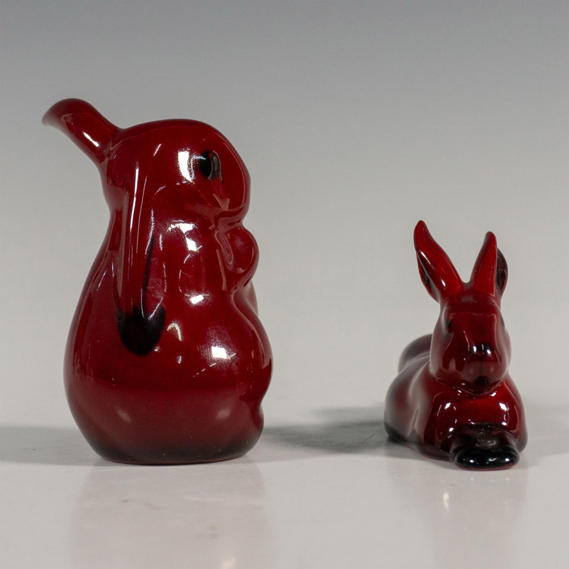 2pc Royal Doulton Porcelain Flambe Figurines, Rabbits - Image 3 of 6