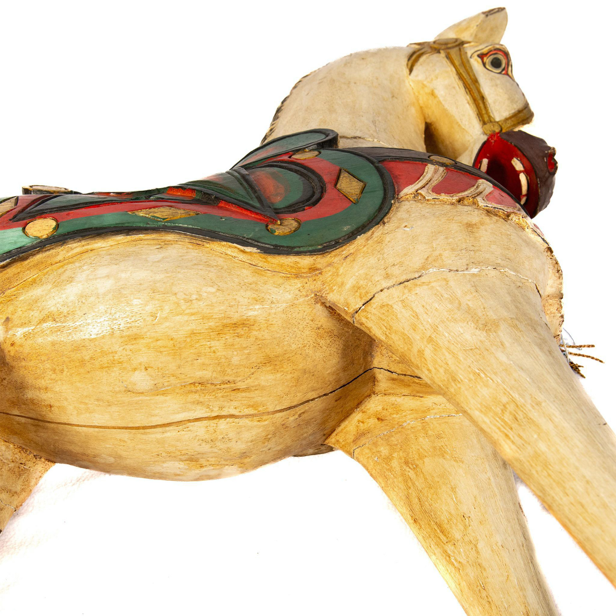 Tall Painted Wood Rocking Horse Decoration - Image 5 of 5