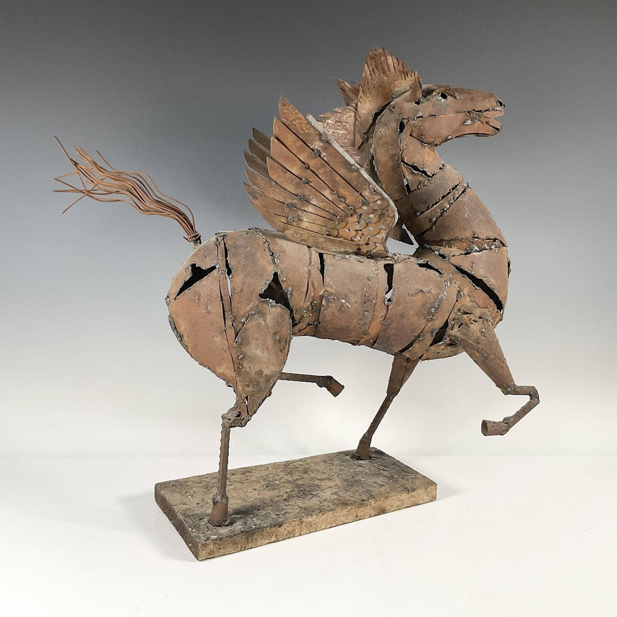 Remnant Metal Sculpture of Pegasus - Image 2 of 3