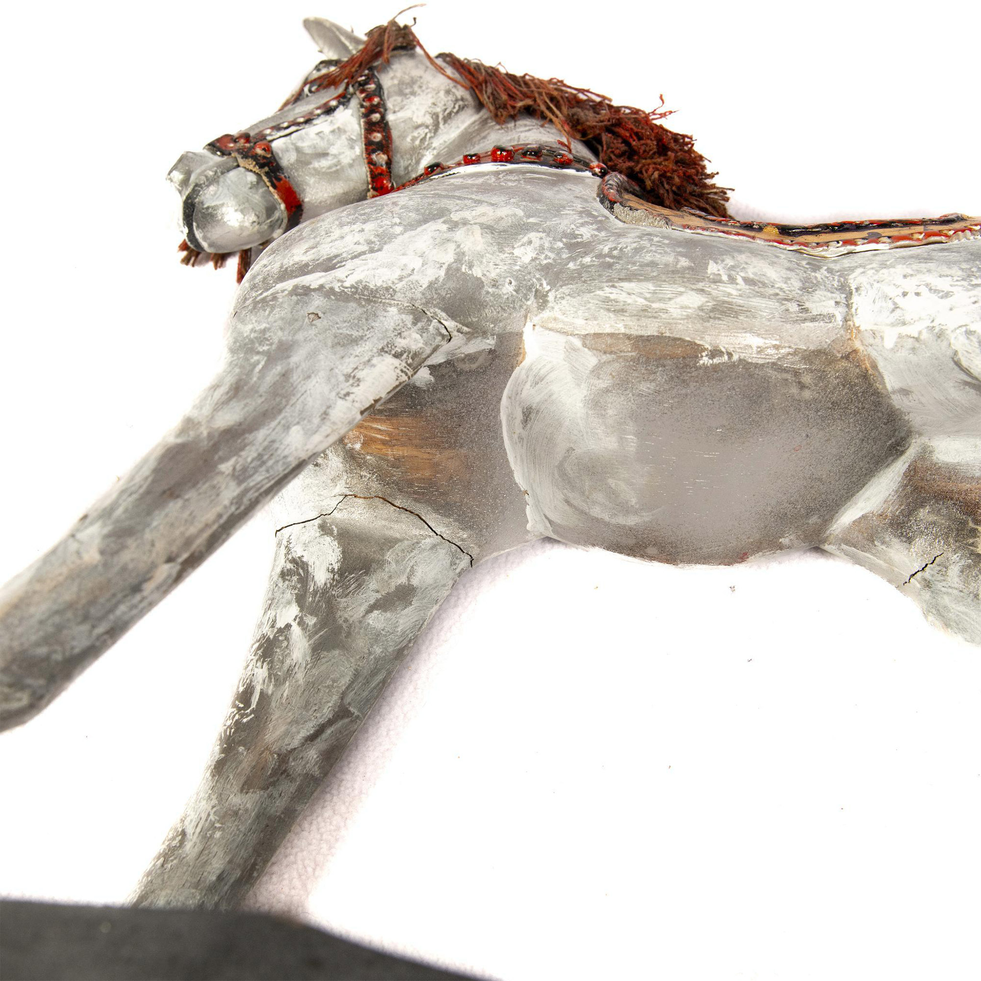 Silver and Gold Gilded Rocking Horse Decoration - Bild 6 aus 6