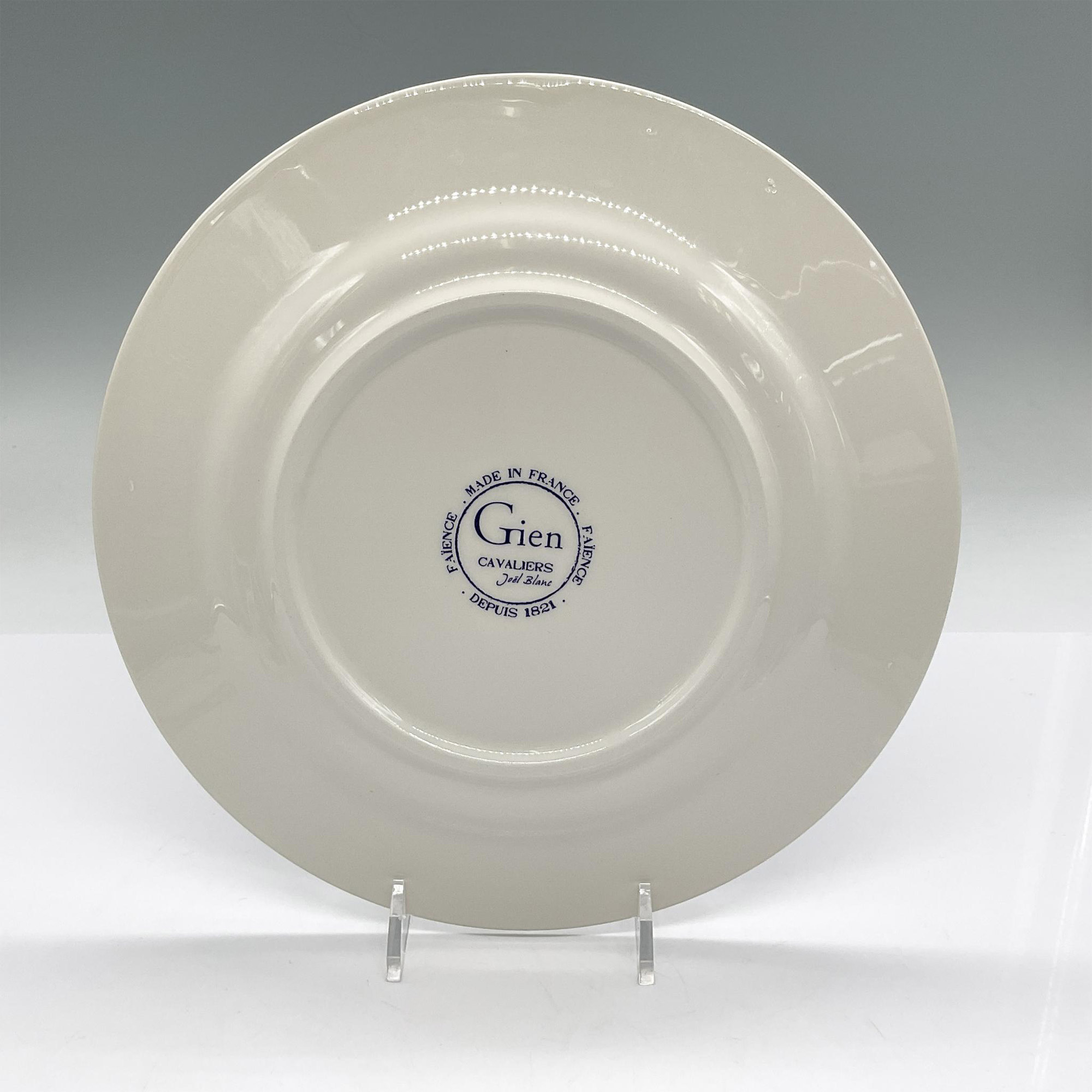 4pc Gien Porcelain Salad Plates, Cavaliers, by Joel Blanc - Image 7 of 9