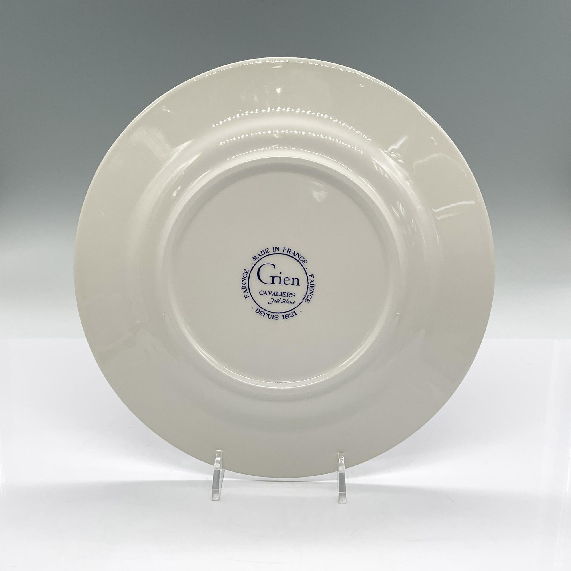 4pc Gien Porcelain Salad Plates, Cavaliers, by Joel Blanc - Image 5 of 9