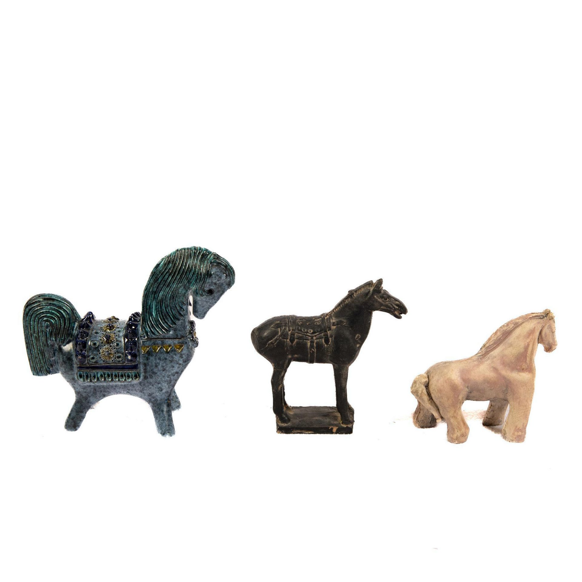 3pc Artistic Ceramic Horses - Image 3 of 4
