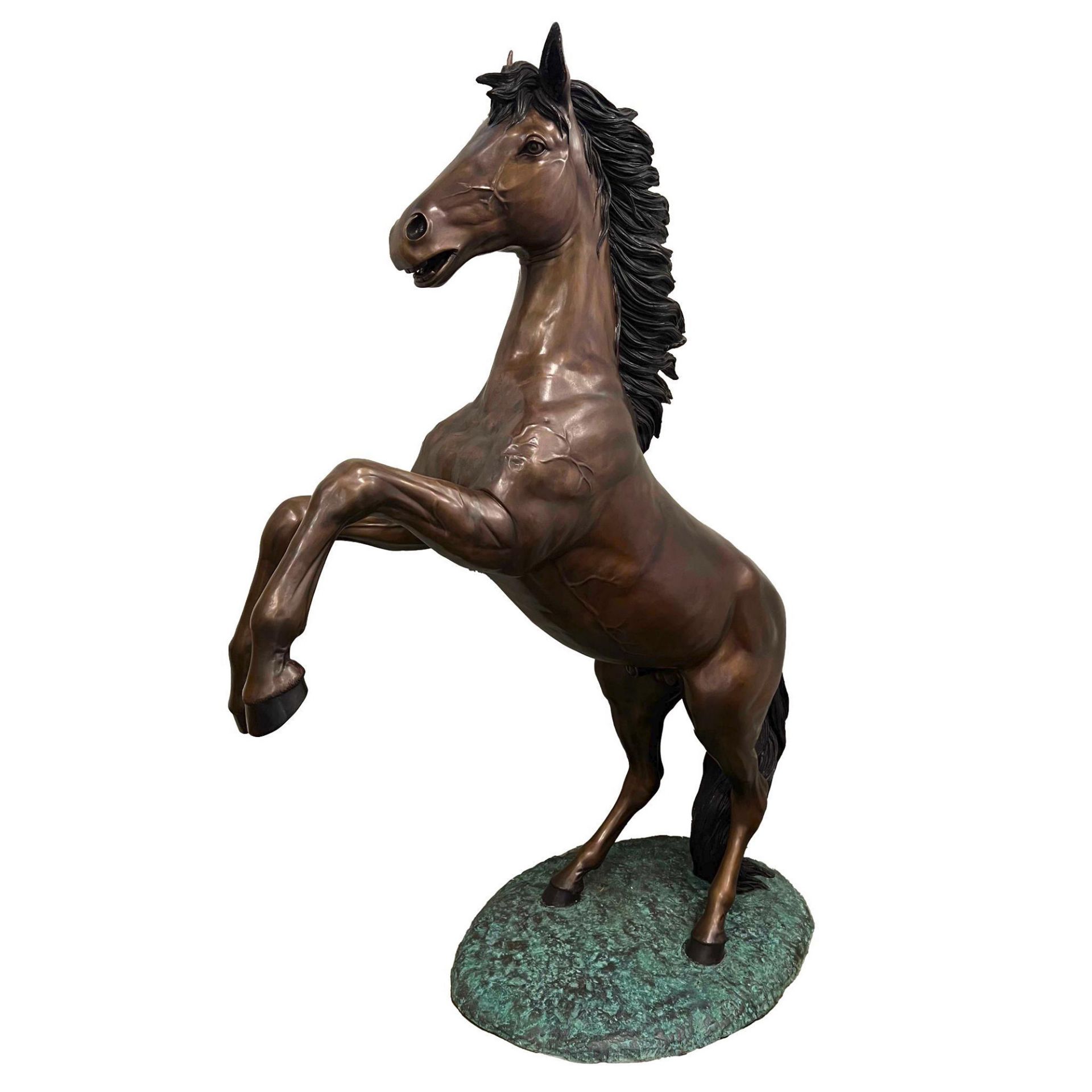 Bronze Large Sculpture, Rearing Horse