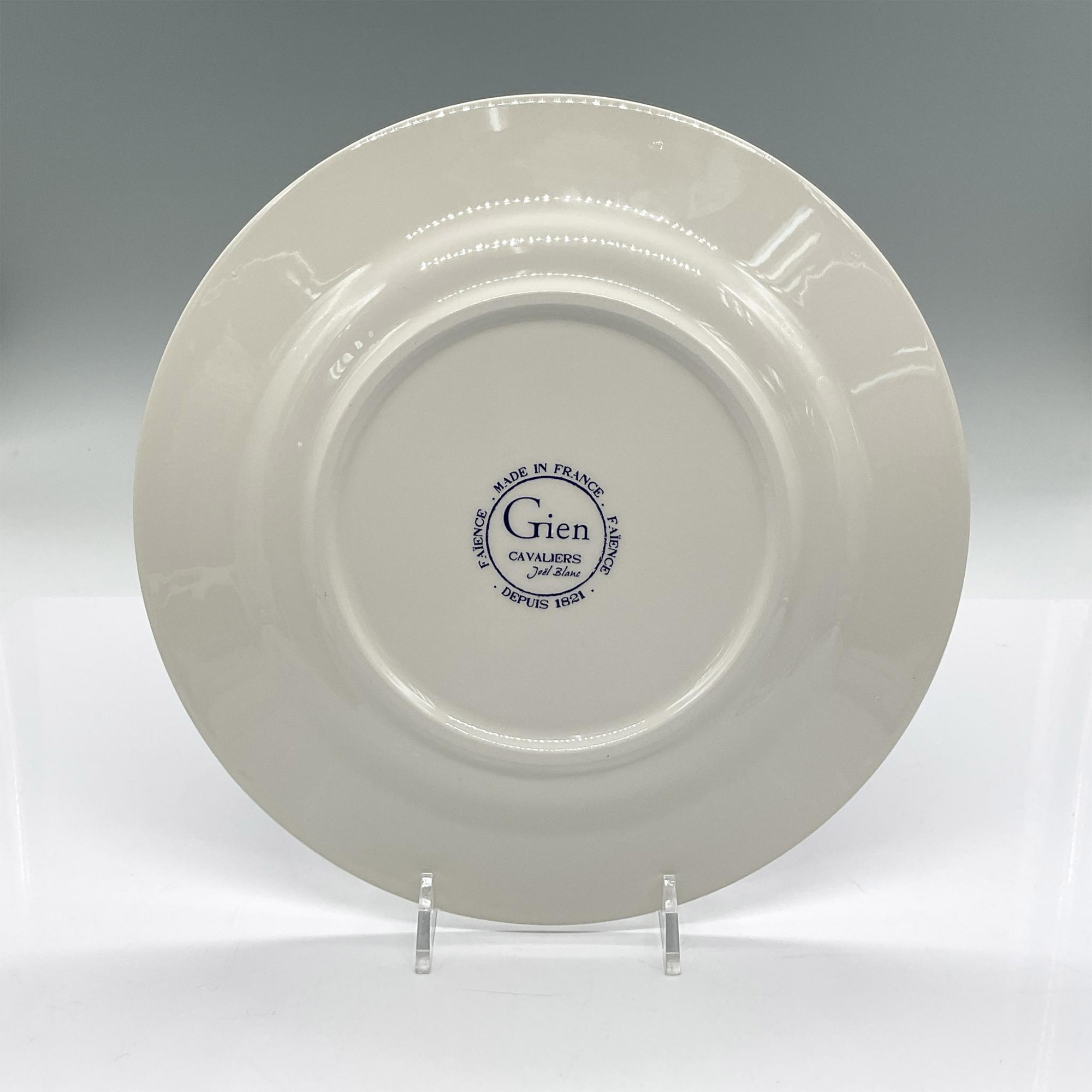 4pc Gien Porcelain Salad Plates, Cavaliers, by Joel Blanc - Image 3 of 9