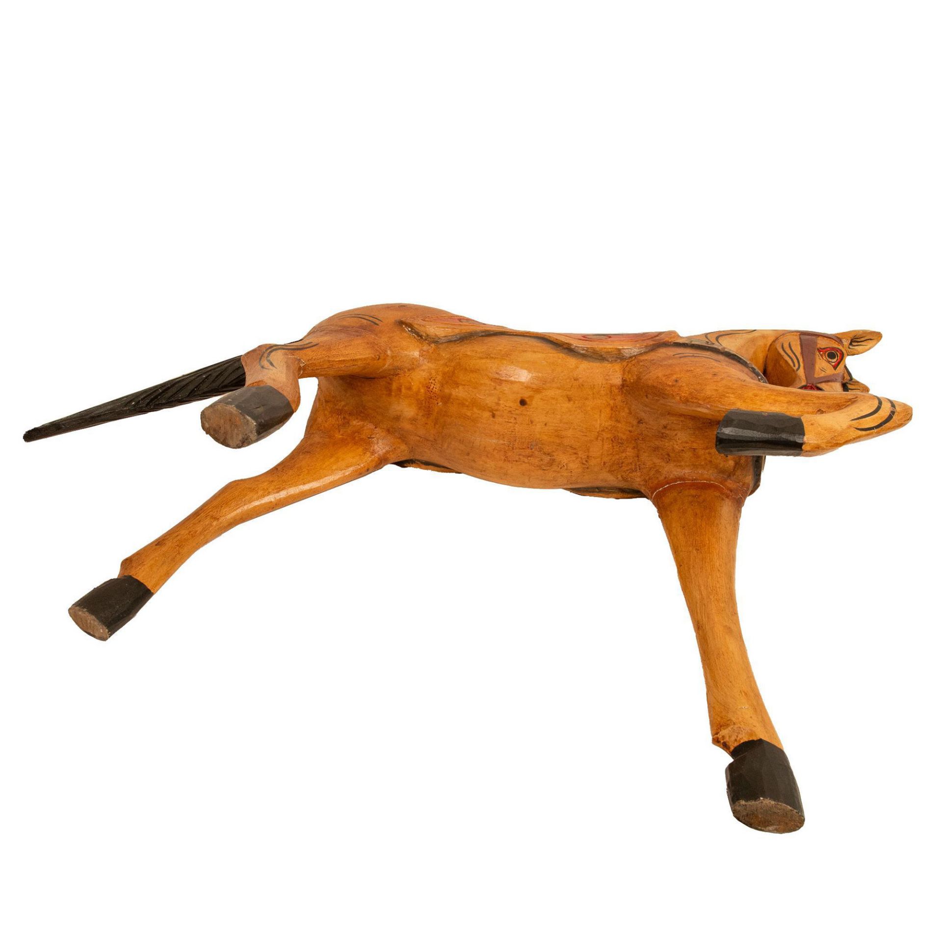 Vintage Wooden Carousel Style Horse Statue - Image 4 of 5