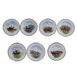 7pc W.H. Plummer & Co/New Chelsea Salad Plates, Horse Racing