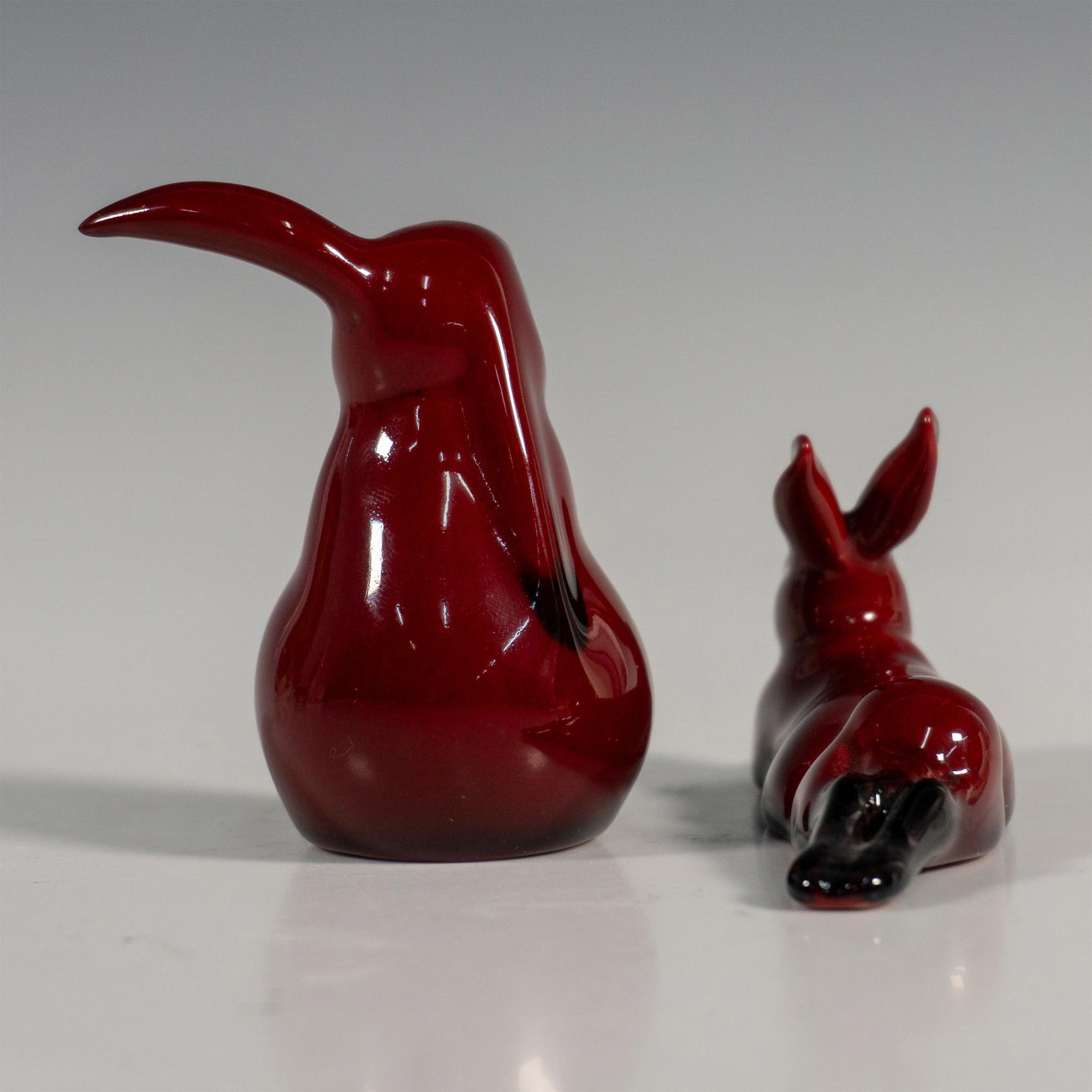 2pc Royal Doulton Porcelain Flambe Figurines, Rabbits - Image 5 of 6
