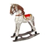Silver and Gold Gilded Rocking Horse Decoration