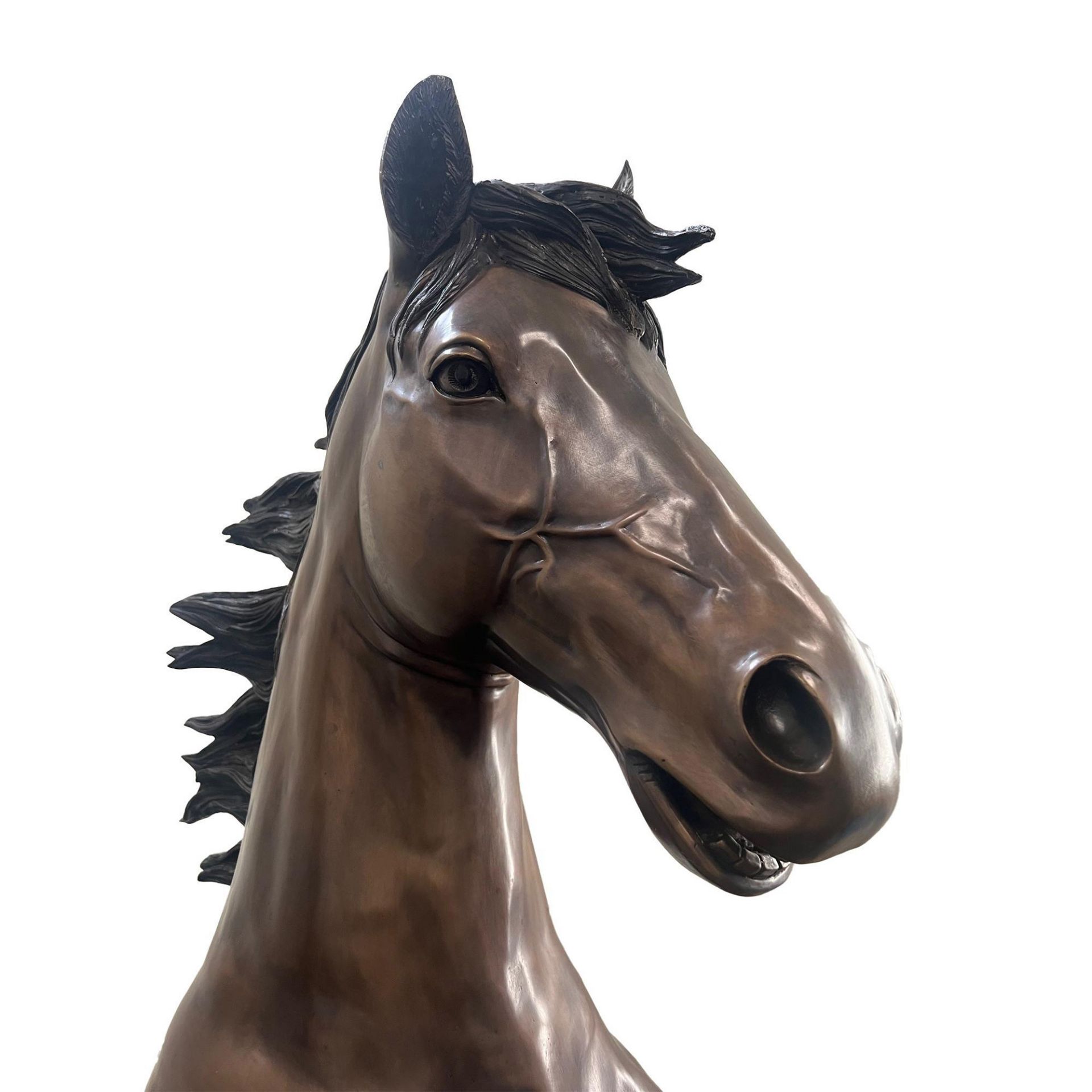 Bronze Large Sculpture, Rearing Horse - Bild 4 aus 10
