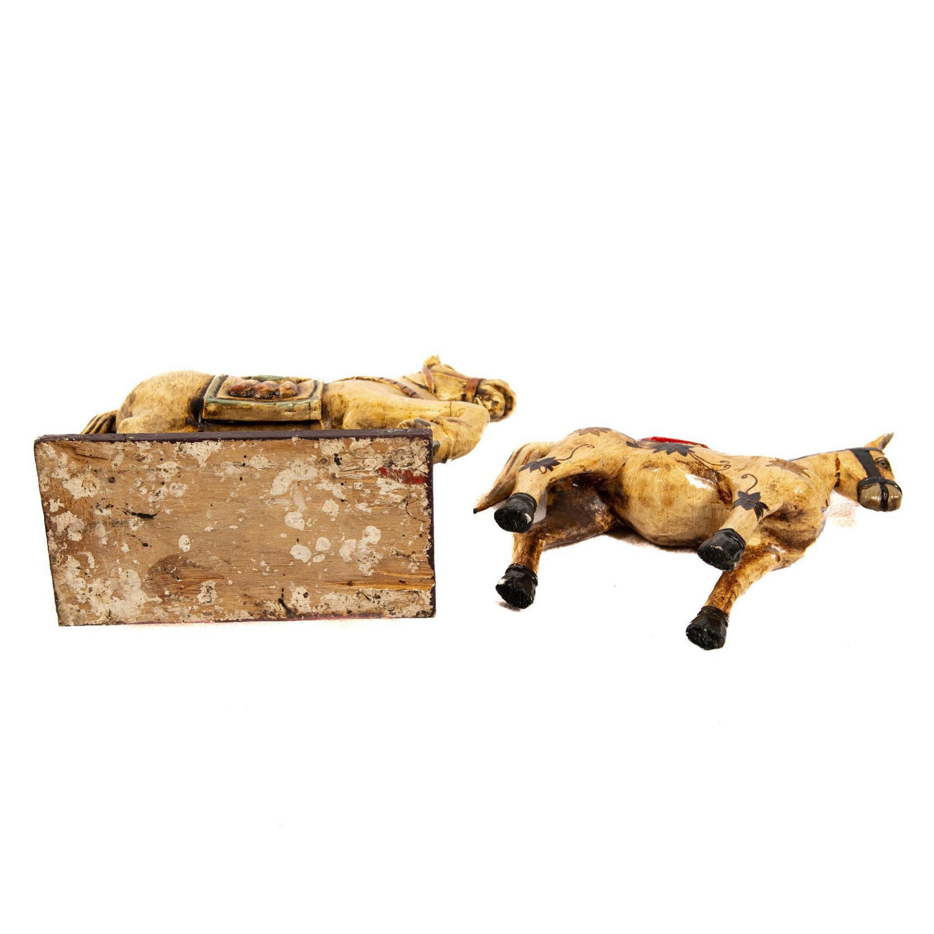Pair of Decorative Painted Wooden Horses - Bild 5 aus 5