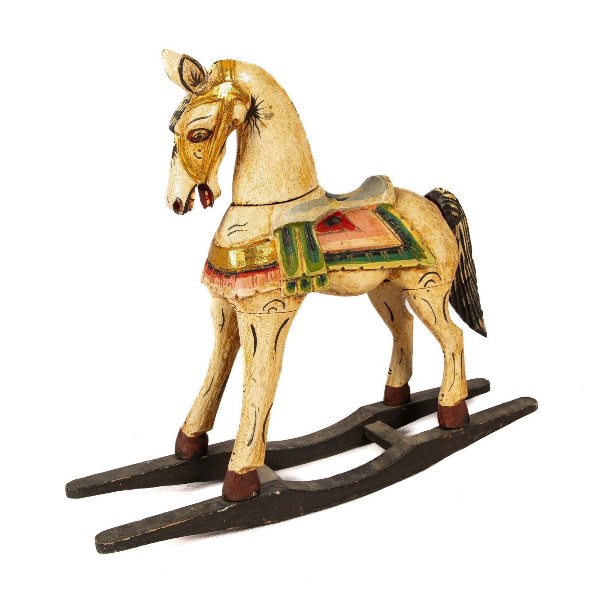 Small Decorative Wooden Carousel Rocking Horse