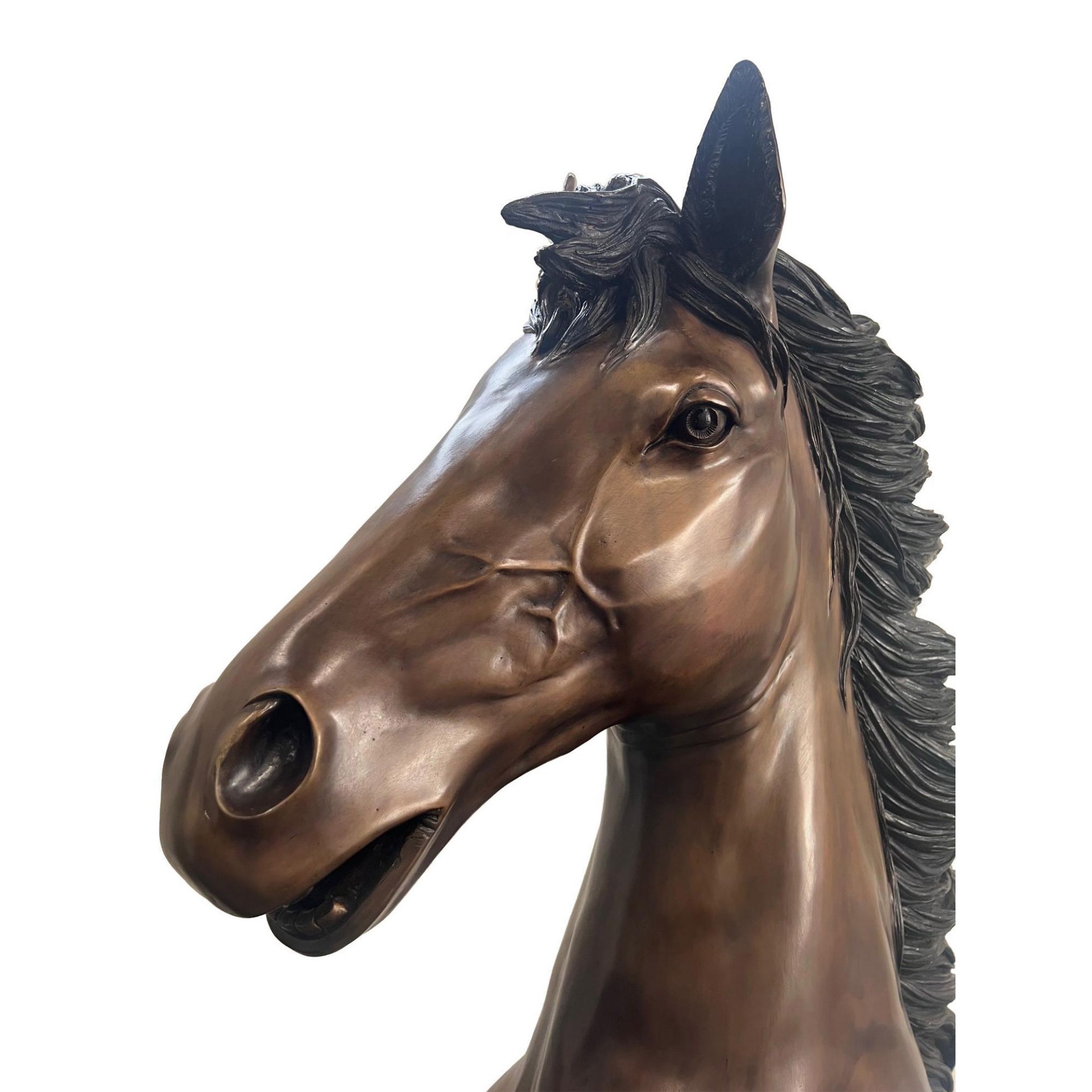 Bronze Large Sculpture, Rearing Horse - Bild 9 aus 10