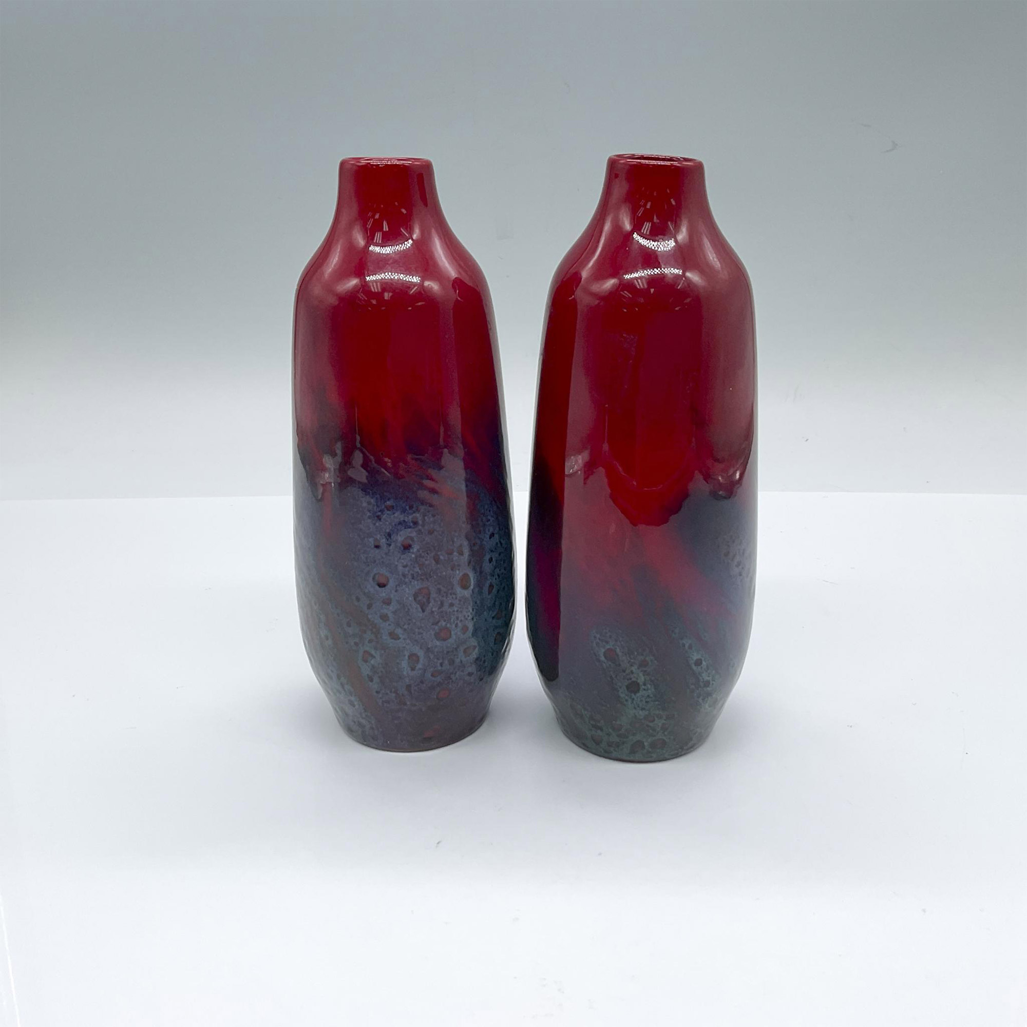 Pair of Royal Doulton Flambe Veined Vases, 1614 - Image 2 of 3