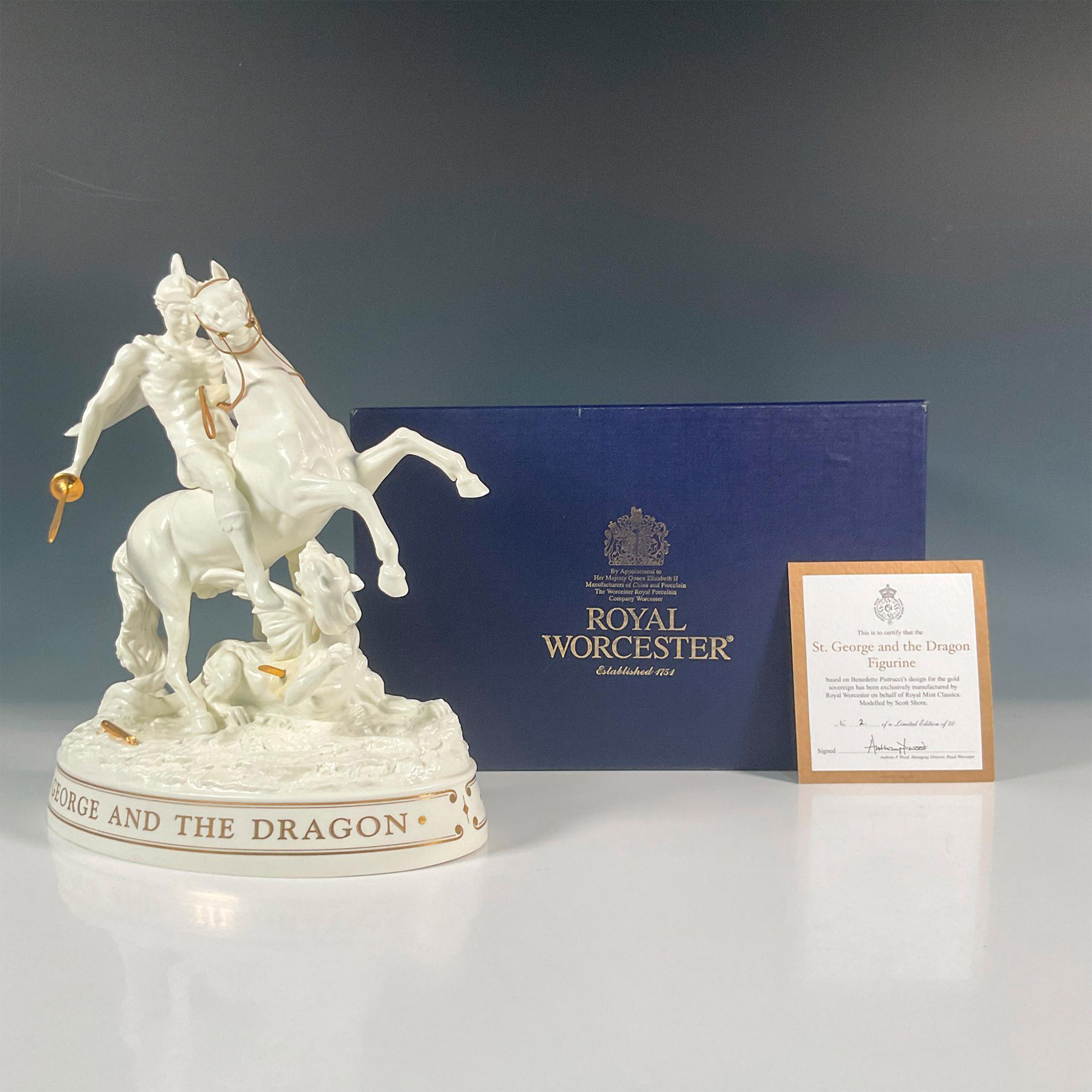 Royal Worcester Figurine, St. George and The Dragon - Image 6 of 7