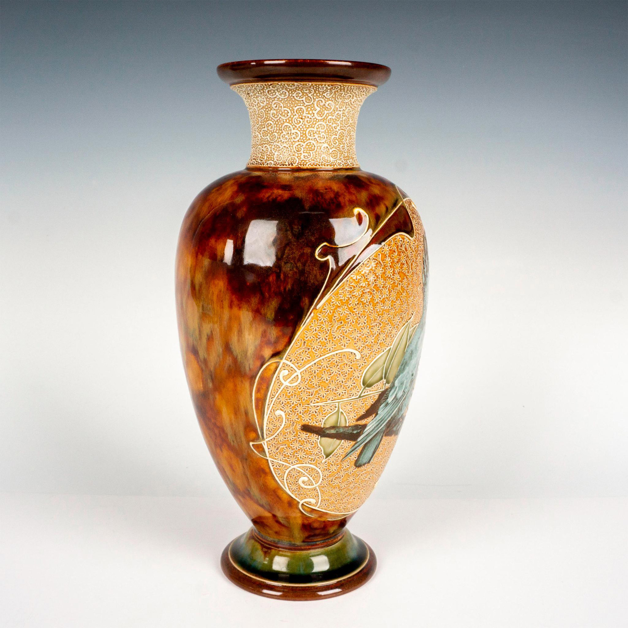 Doulton Lambeth Florence Barlow Stoneware Bird Vase - Image 3 of 5