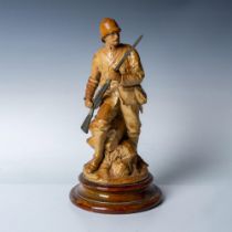 Doulton Lambeth Stoneware Figure, Boer War Soldier Signed