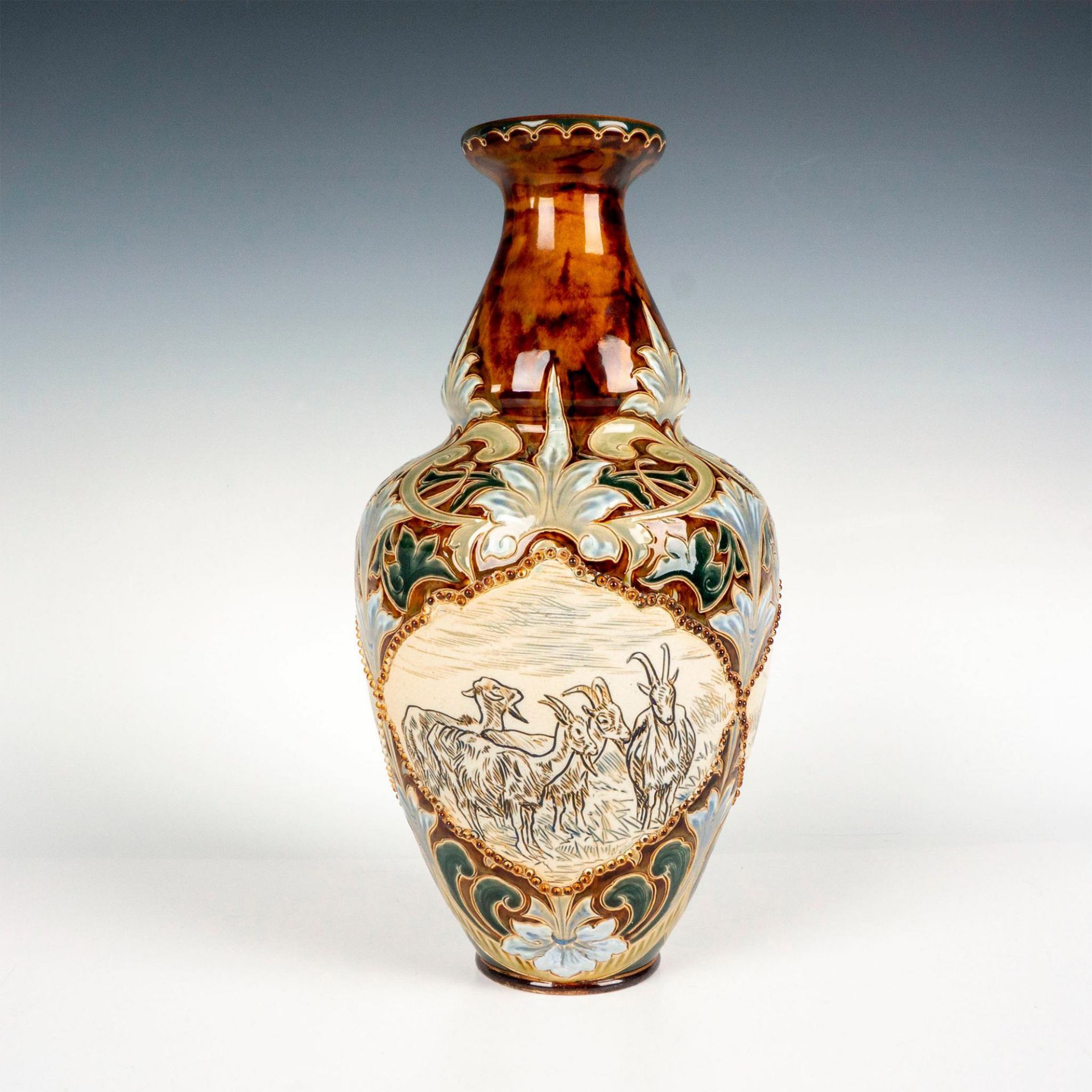 Doulton Lambeth Hannah Barlow Stoneware Vase - Bild 4 aus 6