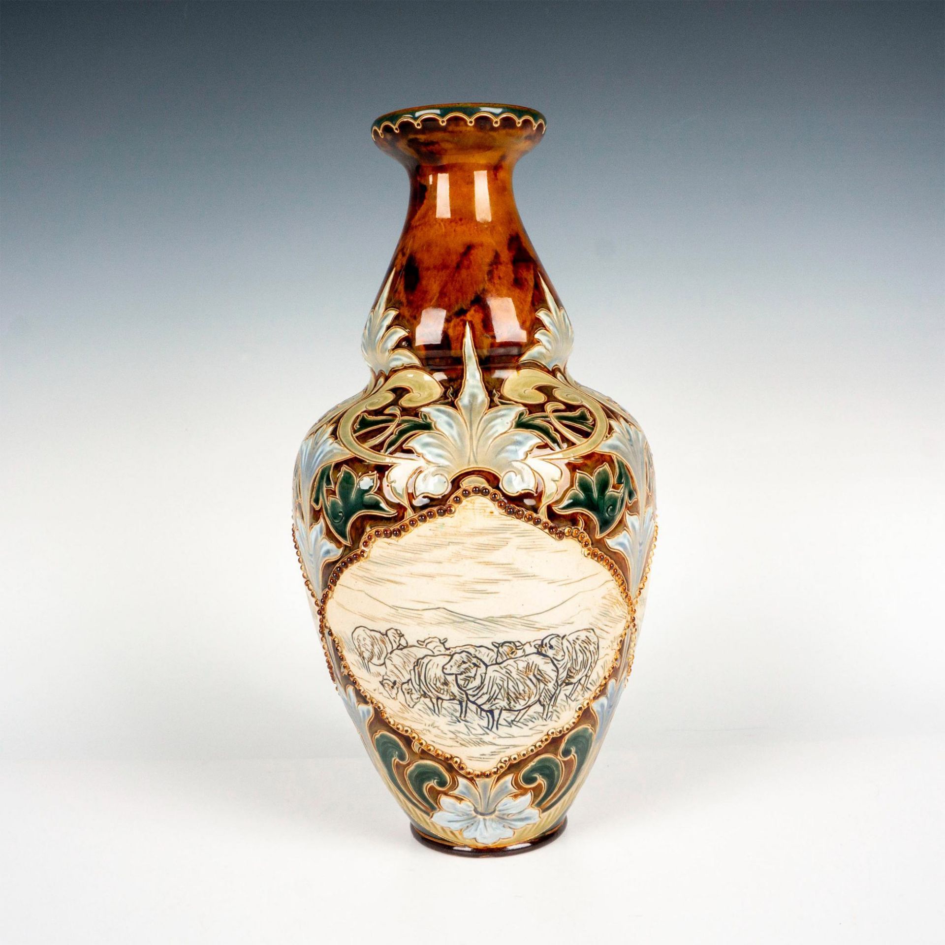 Doulton Lambeth Hannah Barlow Stoneware Vase - Bild 2 aus 6