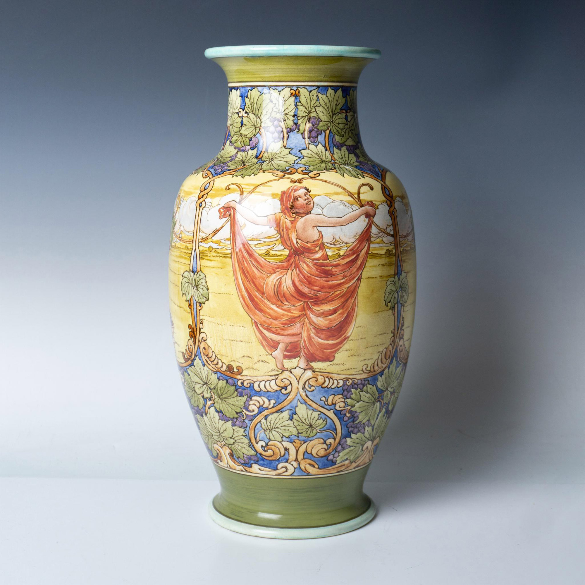 John McLennan (British, 1877-1910), Rare Doulton Lambeth Art Nouveau Faience Vase - Image 2 of 3
